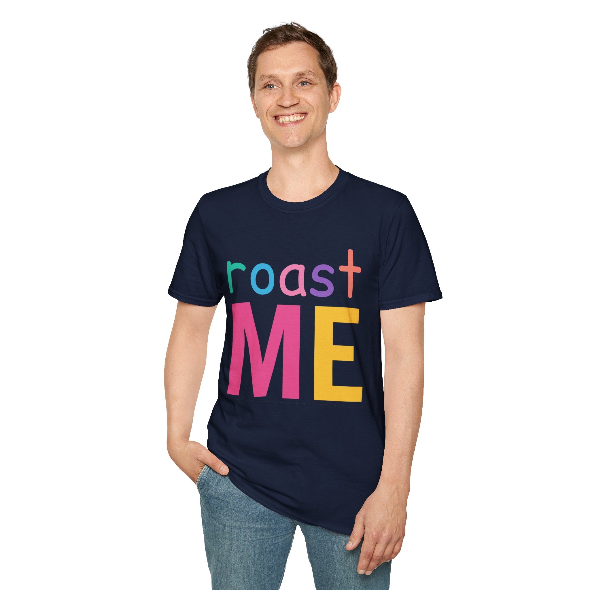 Colorful Theme Typography T-Shirt, Roast Me Graphic Tee