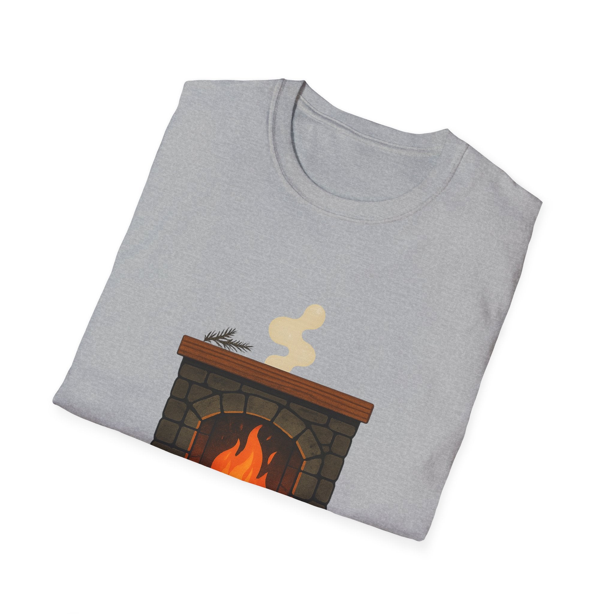 Cozy Fireplace Graphic T Shirt Warm Aesthetic Relaxed Fit Tee