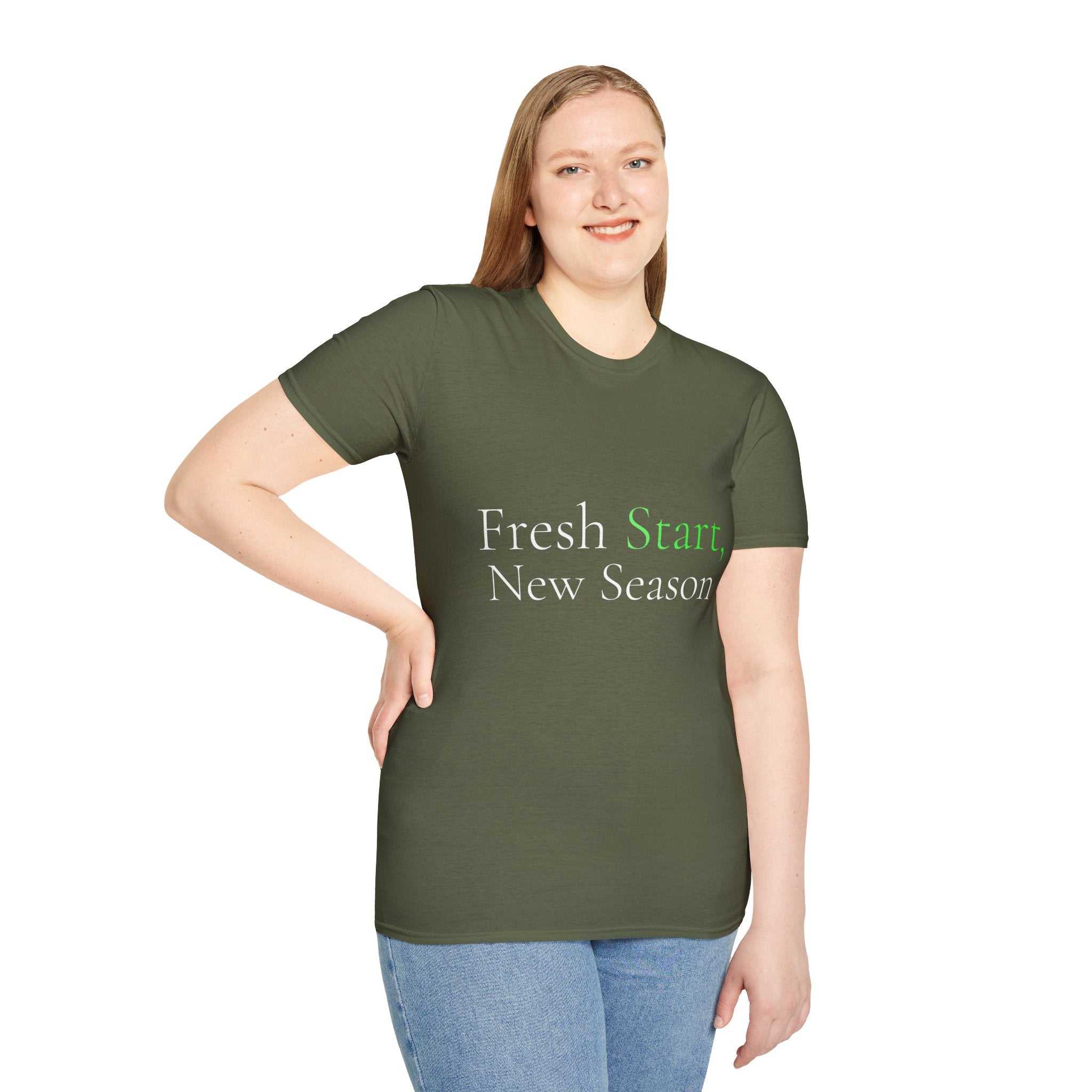 Spring Theme Typography T-Shirt, Fresh Start New Season Motivational Tee