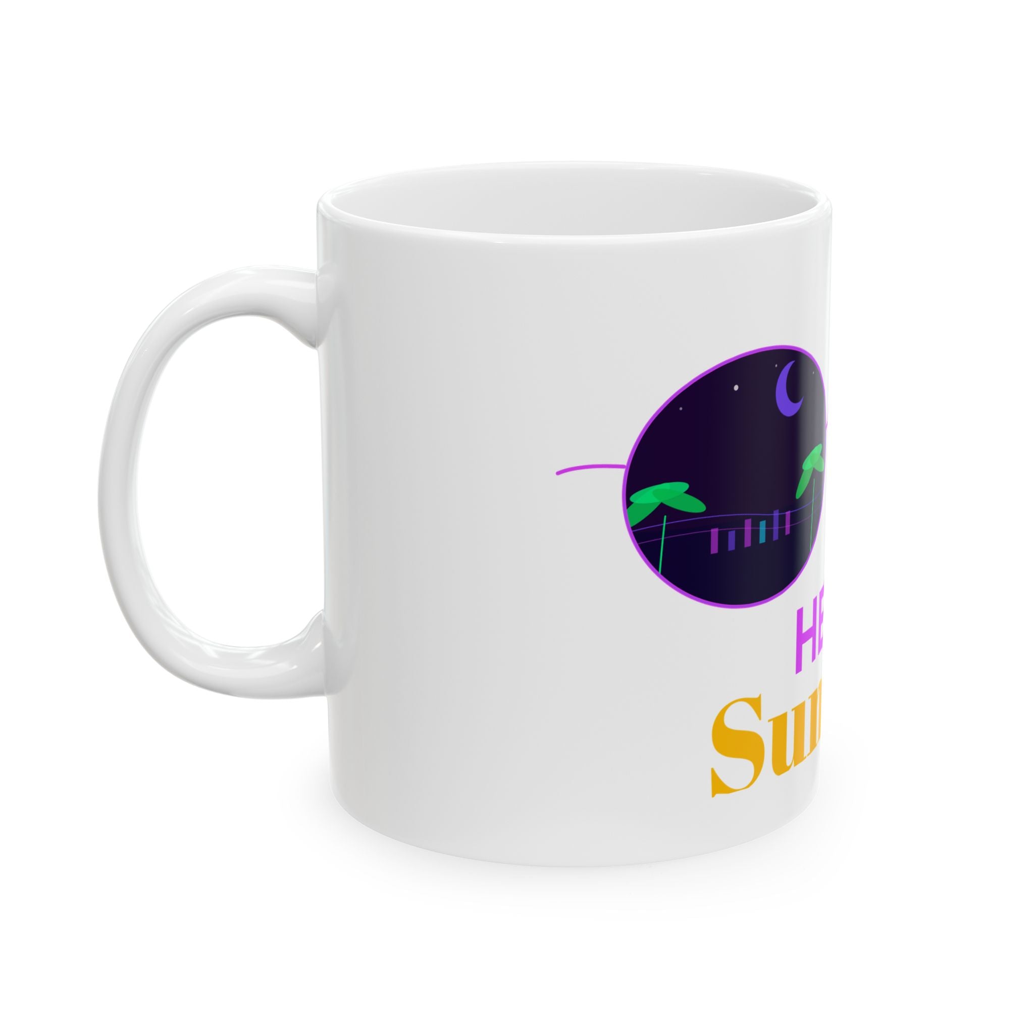 Summer Vibes Ceramic Mug | Bright Seasonal Beach Design