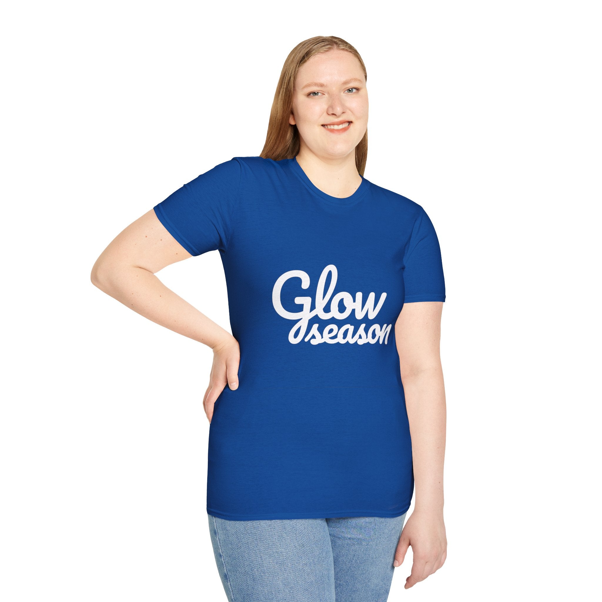 Summer Theme Minimalist Typography T-Shirt, Glow Season Script Tee