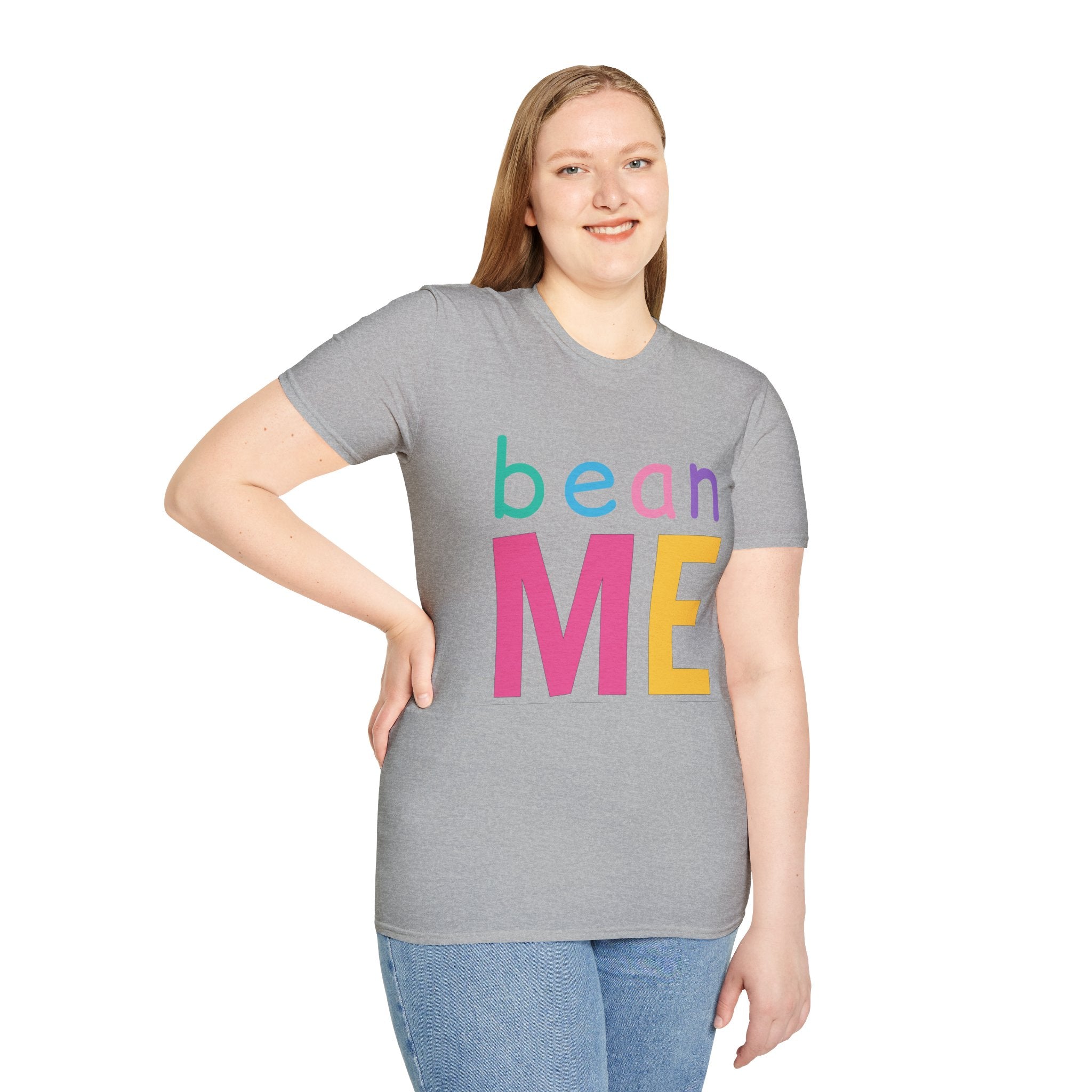 Colorful Theme Typography T-Shirt, Bean Me Colorful Playful Graphic Tee