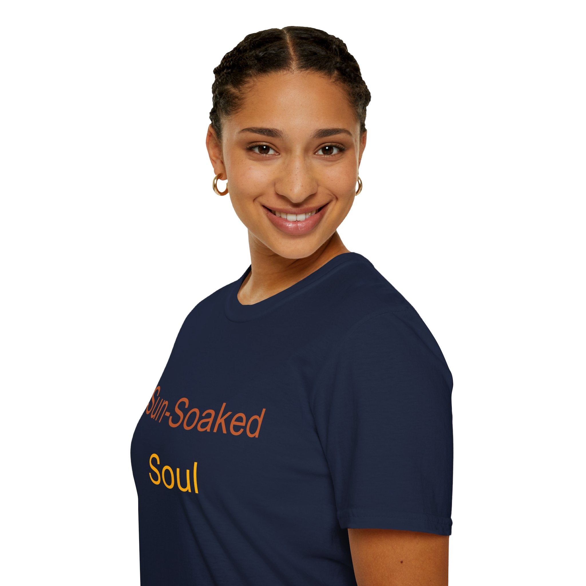 Summer Theme Minimalist Typography T-Shirt, Sun-Soked Soul Tee