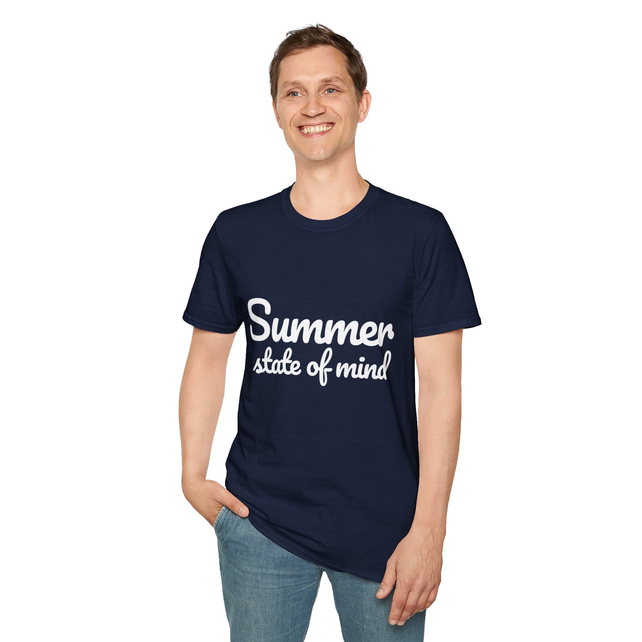 Summer Theme Minimalist Typography T-Shirt, Summer State of Mind T-Shirt