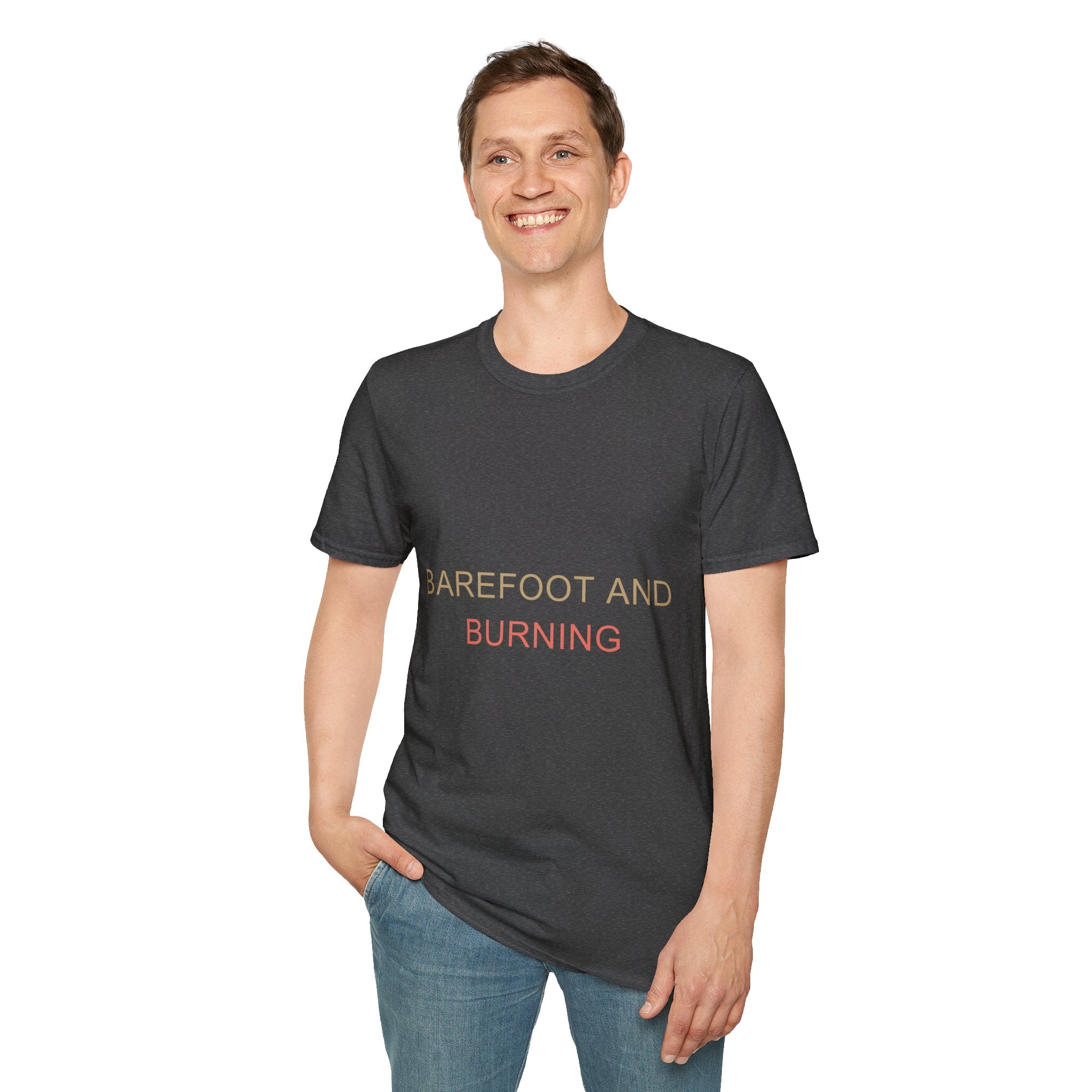 Summer Theme Minimalist Typography T-Shirt, Barefoot and Burning T-Shirt