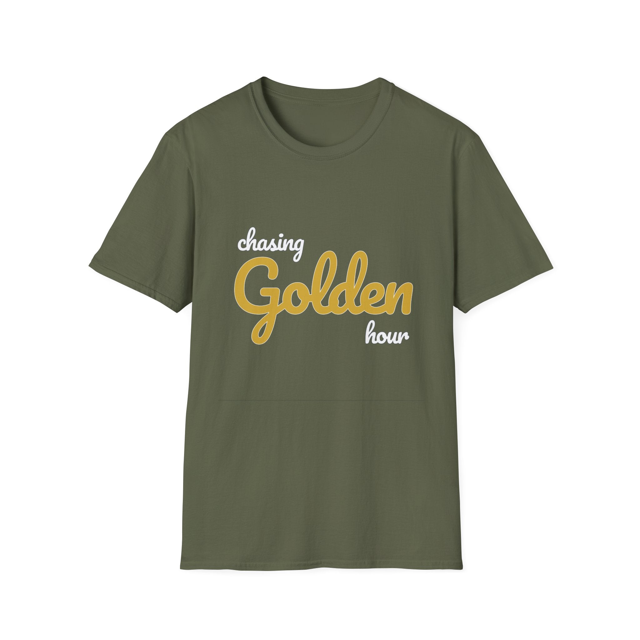 Summer Theme Minimalist Typography T-Shirt, Chasing Golen Hour Script Tee