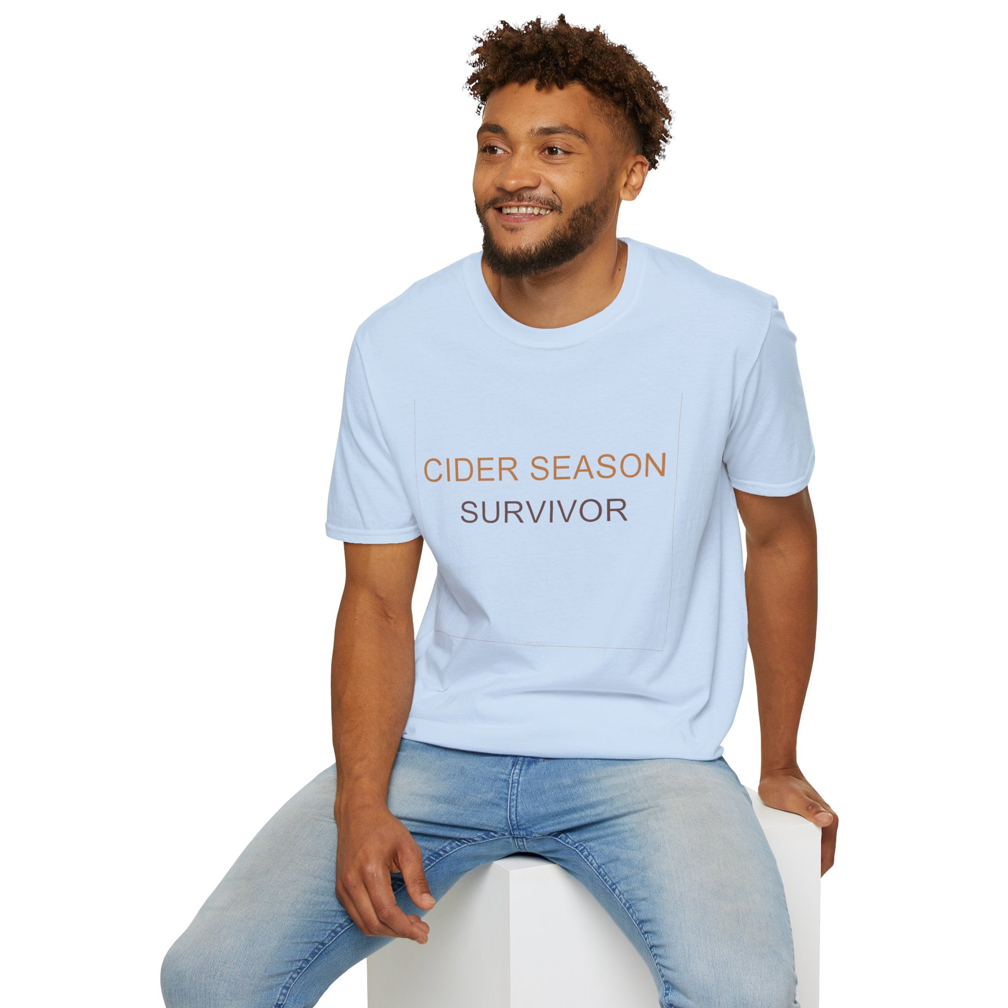Fall Theme Minimalist Typography T-Shirt, Cider Season Survivor Graphic Tee
