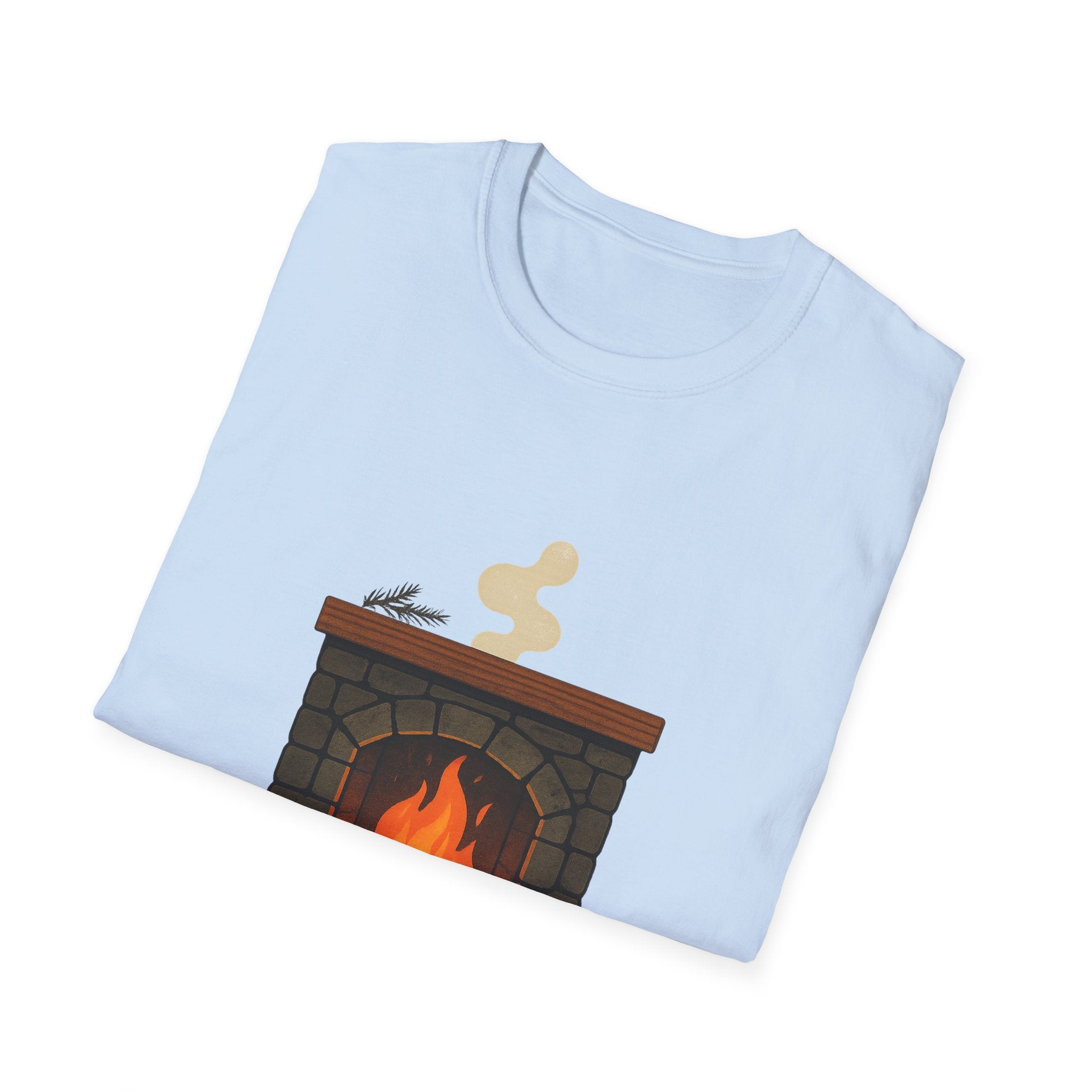 Cozy Fireplace Graphic T Shirt Warm Aesthetic Relaxed Fit Tee