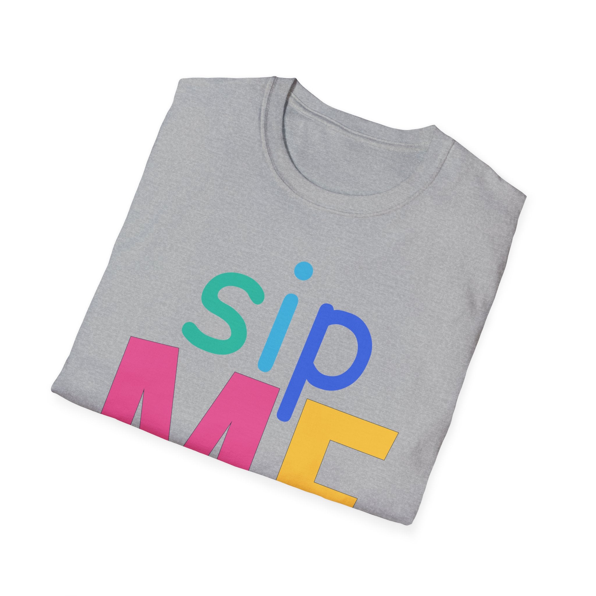 Colorful Theme Typography T-Shirt, Sip Me Graphic Tee