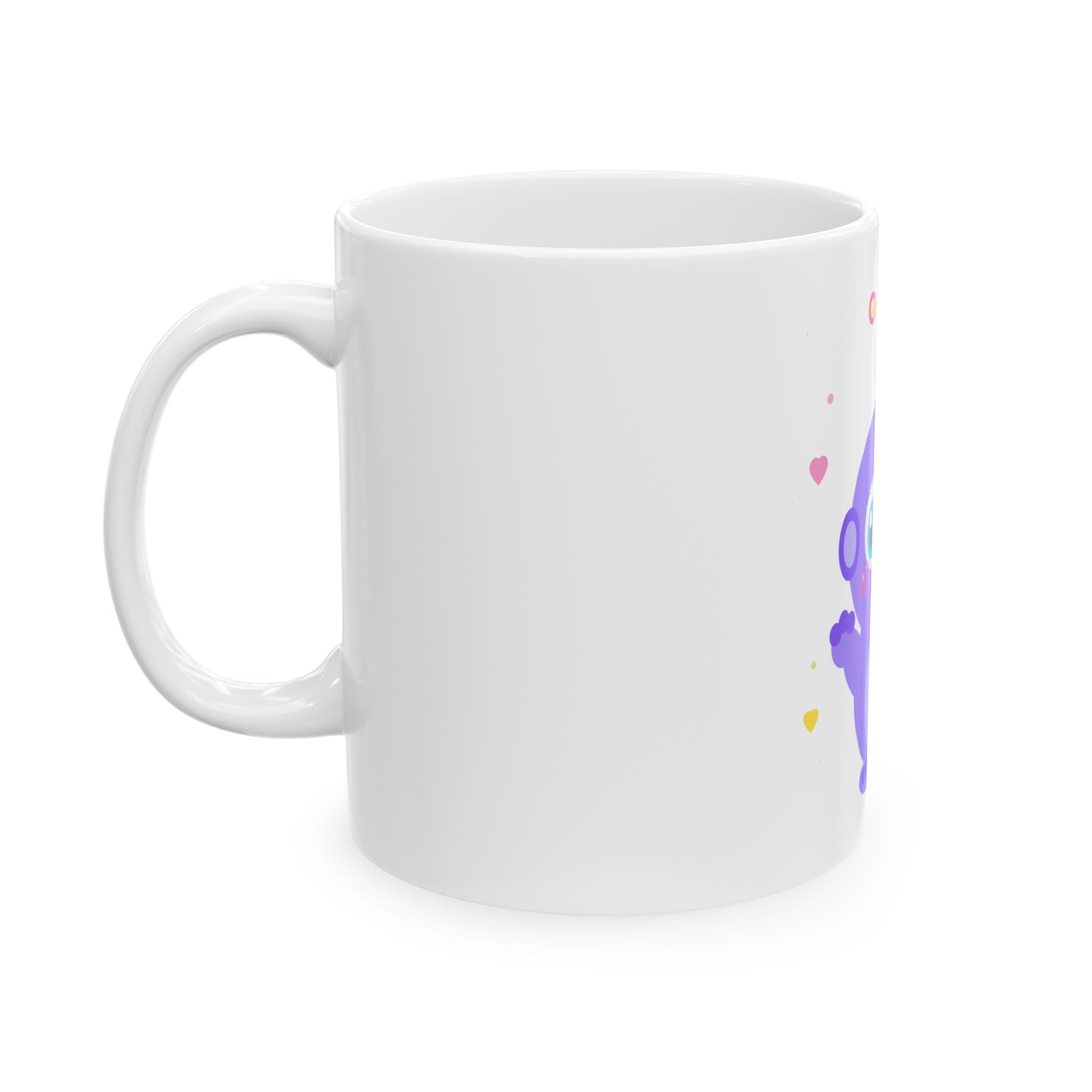 Cute Purple Baby Alien Ceramic Mug | Adorable Space Creature Coffee Cup