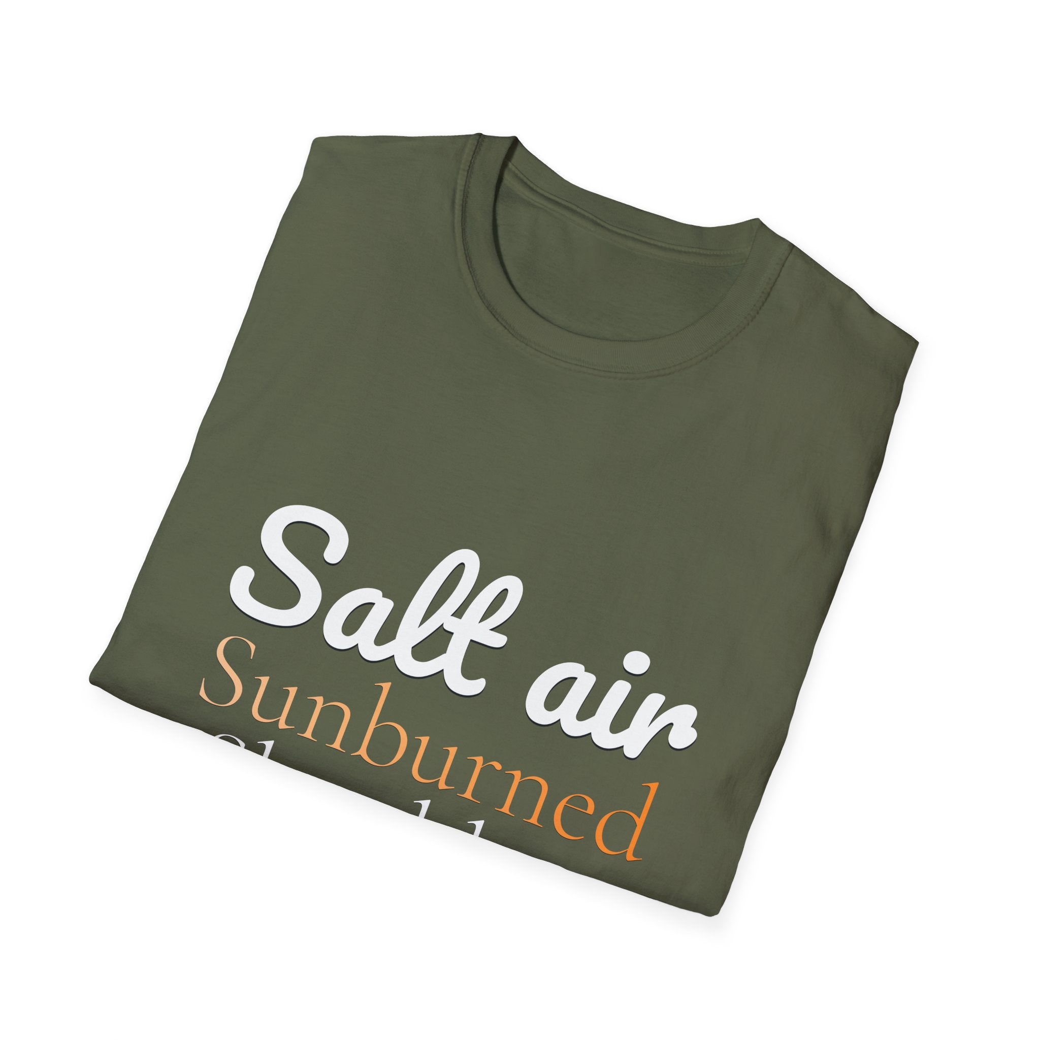 Summer Theme, Beach Quote Typography T-Shirt, Salt Air Sunburned Shoulders Tee