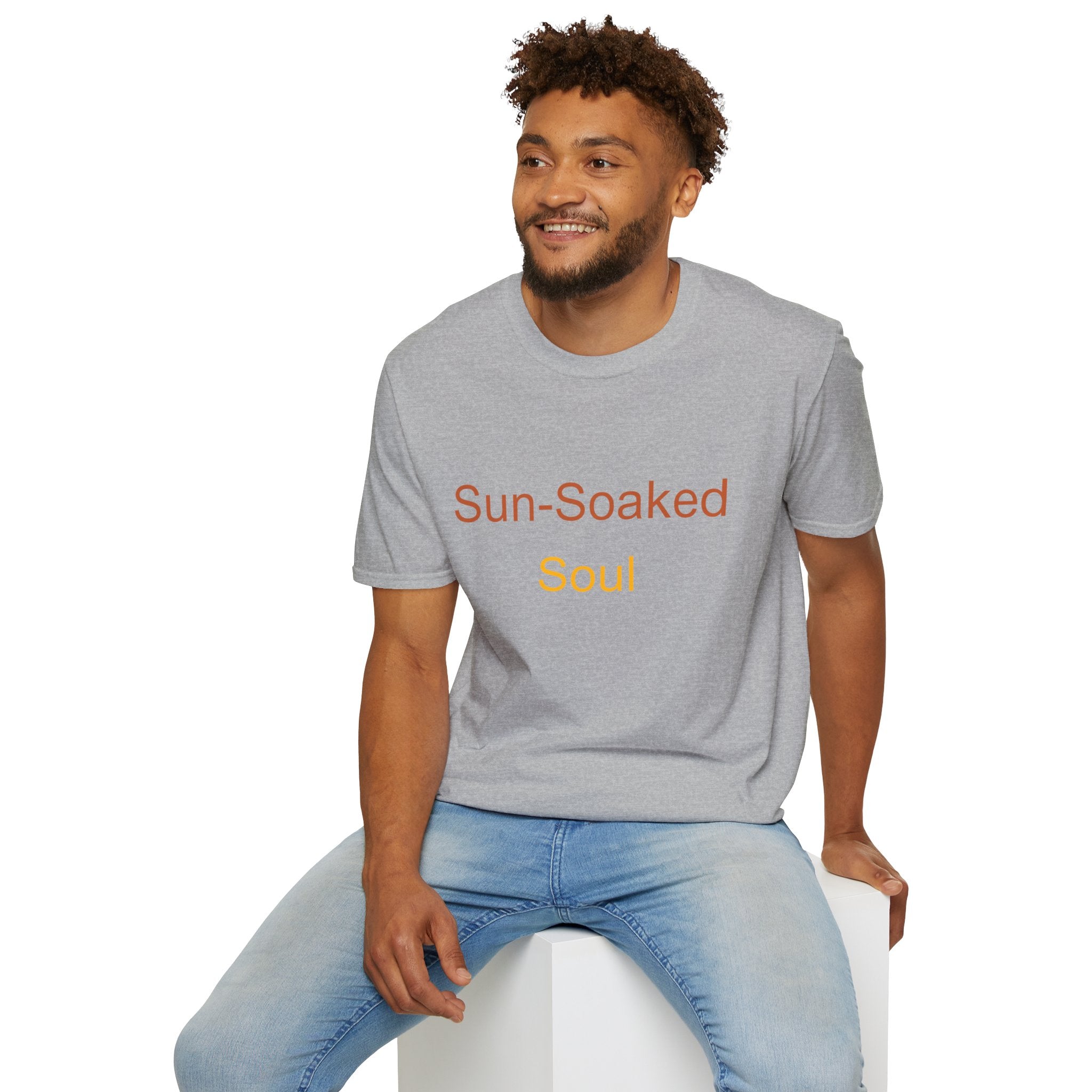 Summer Theme Minimalist Typography T-Shirt, Sun-Soked Soul Tee