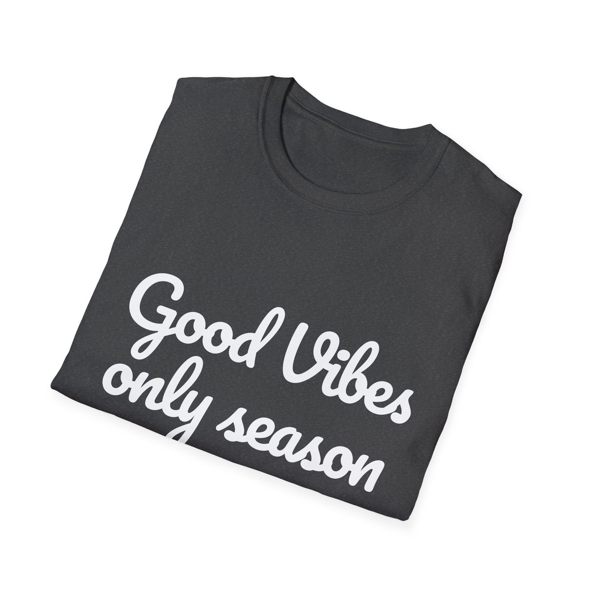 Summer Theme Minimalist Typography T-Shirt, Good Vibes Only Season T-Shirt