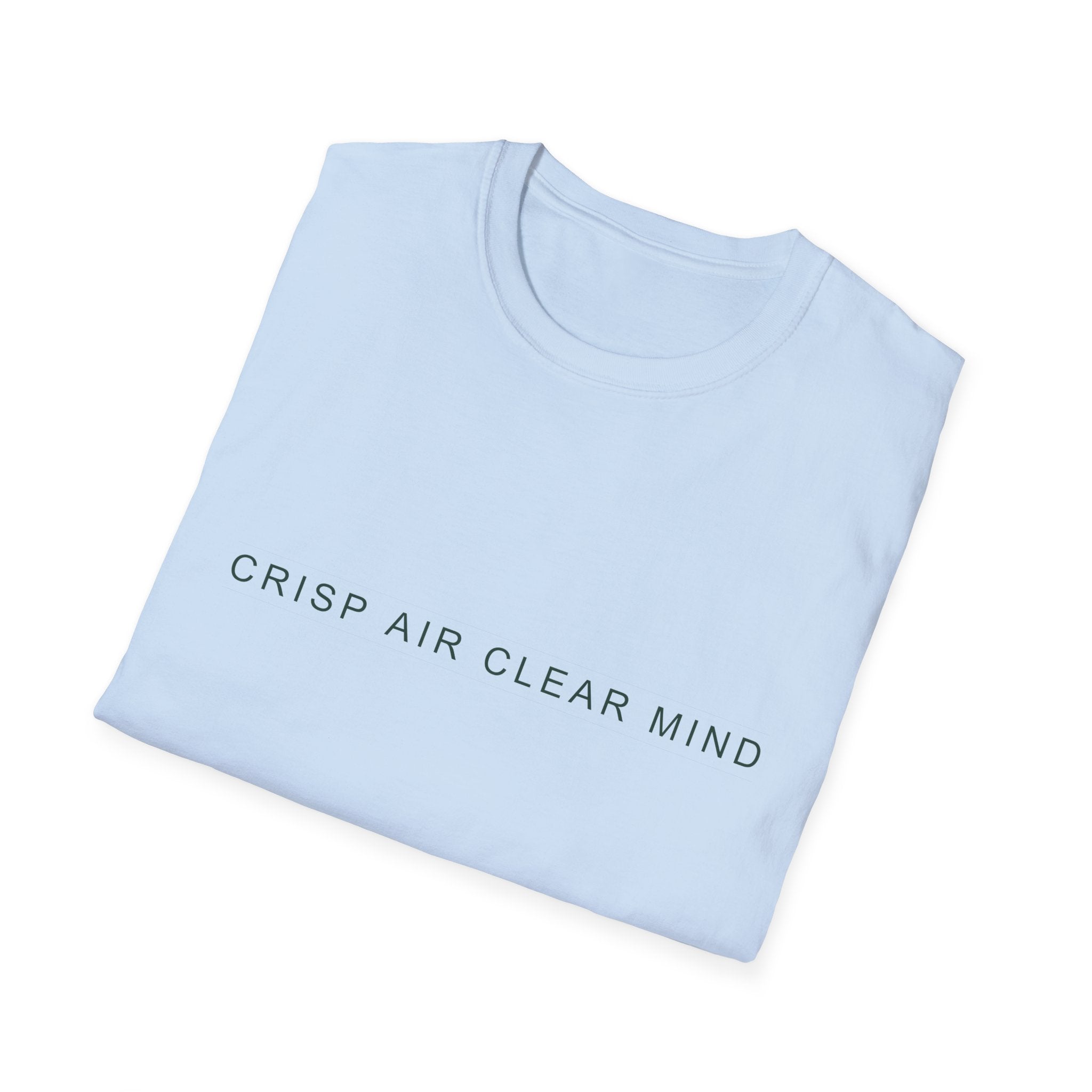 Fall Theme Minimalist Typography T-Shirt, Crisp Air Clear Mind Graphic Tee
