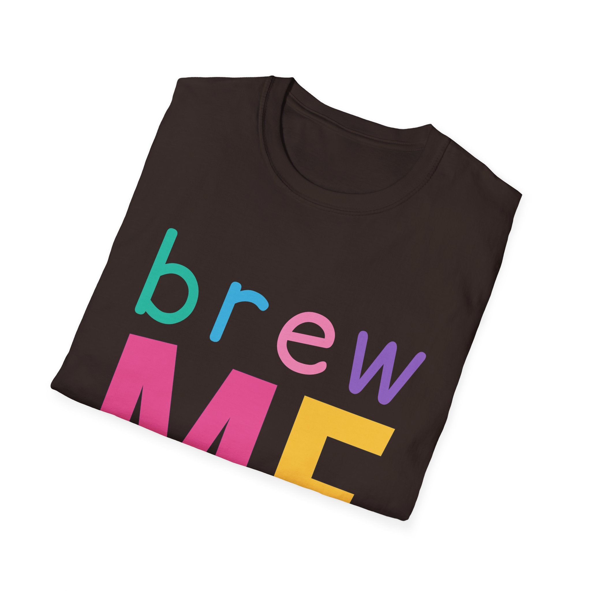 Colorful Theme Typography T-Shirt, Brew Me Colorful Graphic Tee