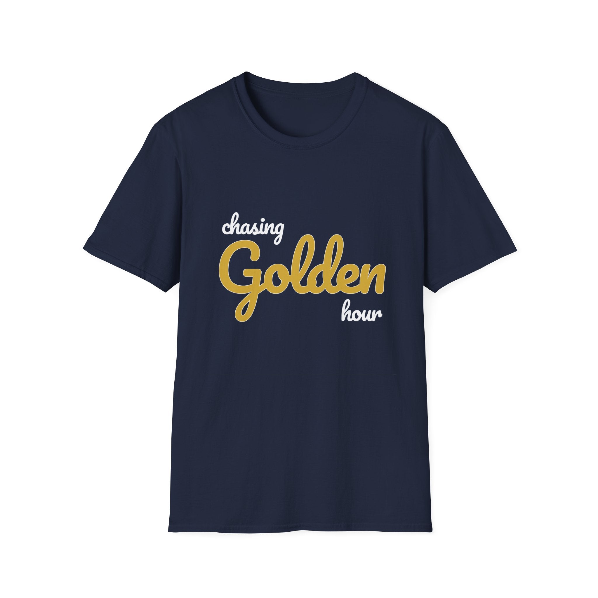 Summer Theme Minimalist Typography T-Shirt, Chasing Golen Hour Script Tee