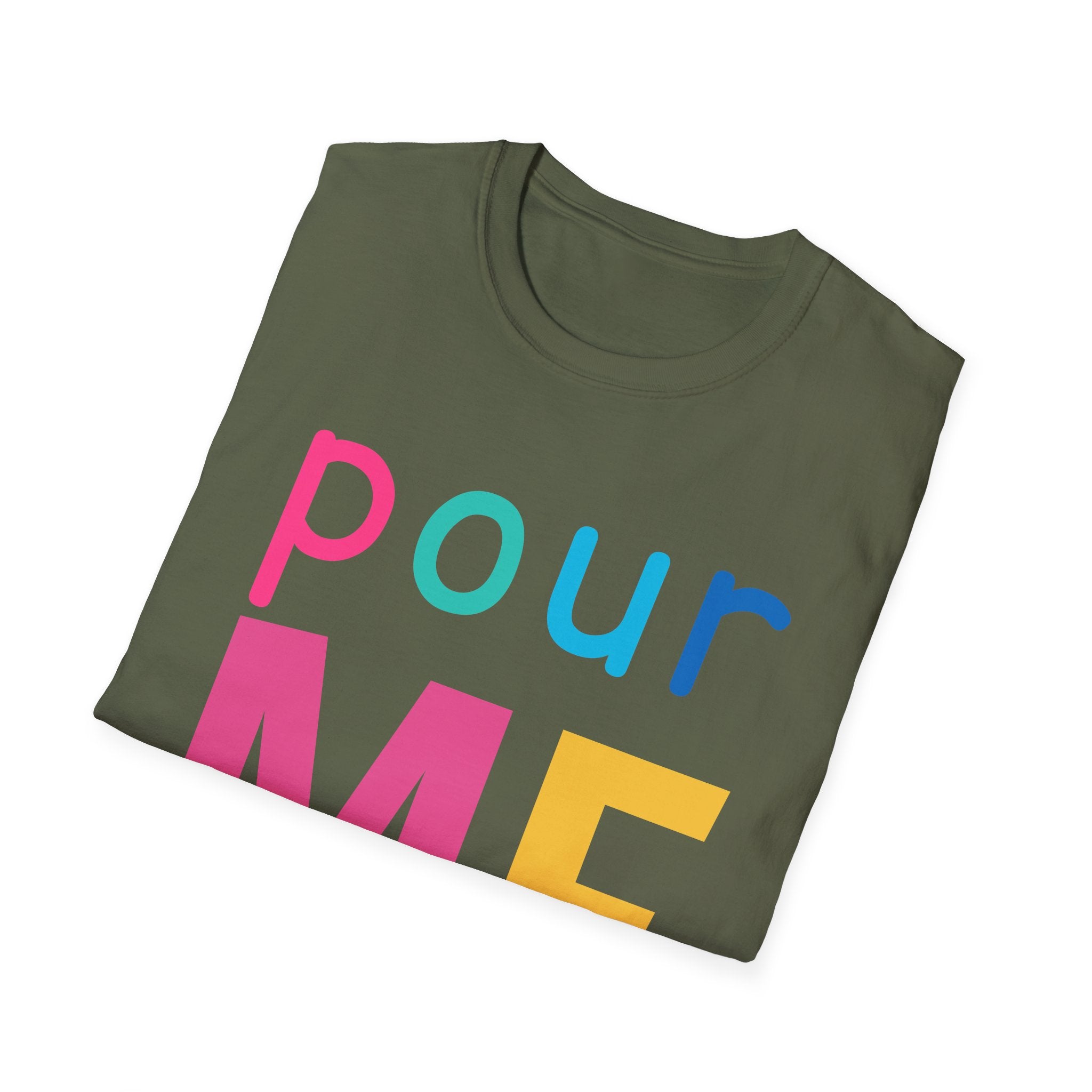 Colorful Theme Typography T-Shirt, Pour Me Graphic Tee
