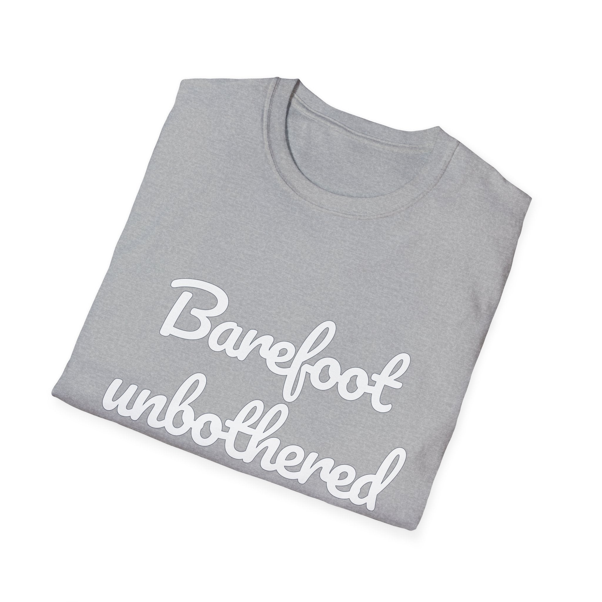 Summer Theme Minimalist Typography T-Shirt, Barefoot Unbothered Tee