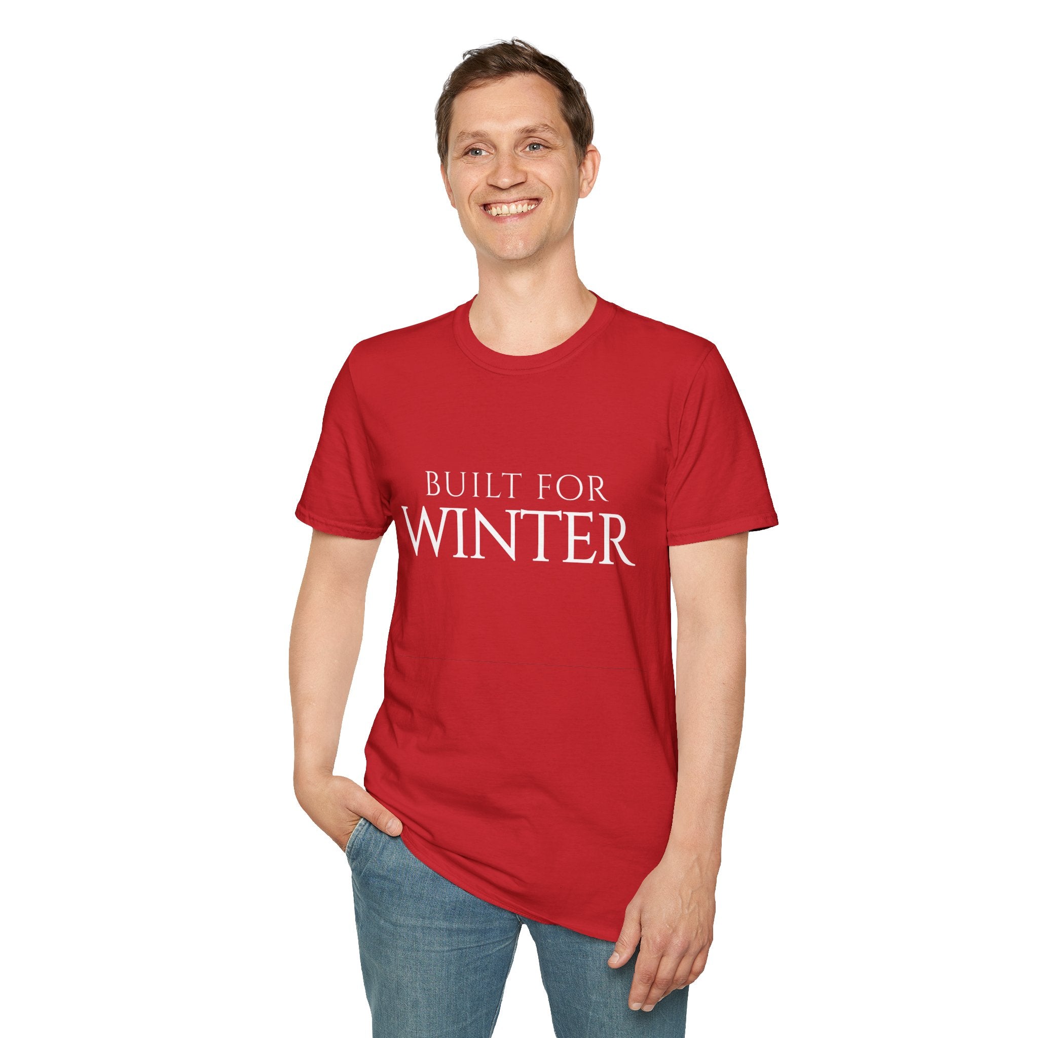 Winter Theme Minimalist Typography Graphic T-Shirt, Built For Winter Tee