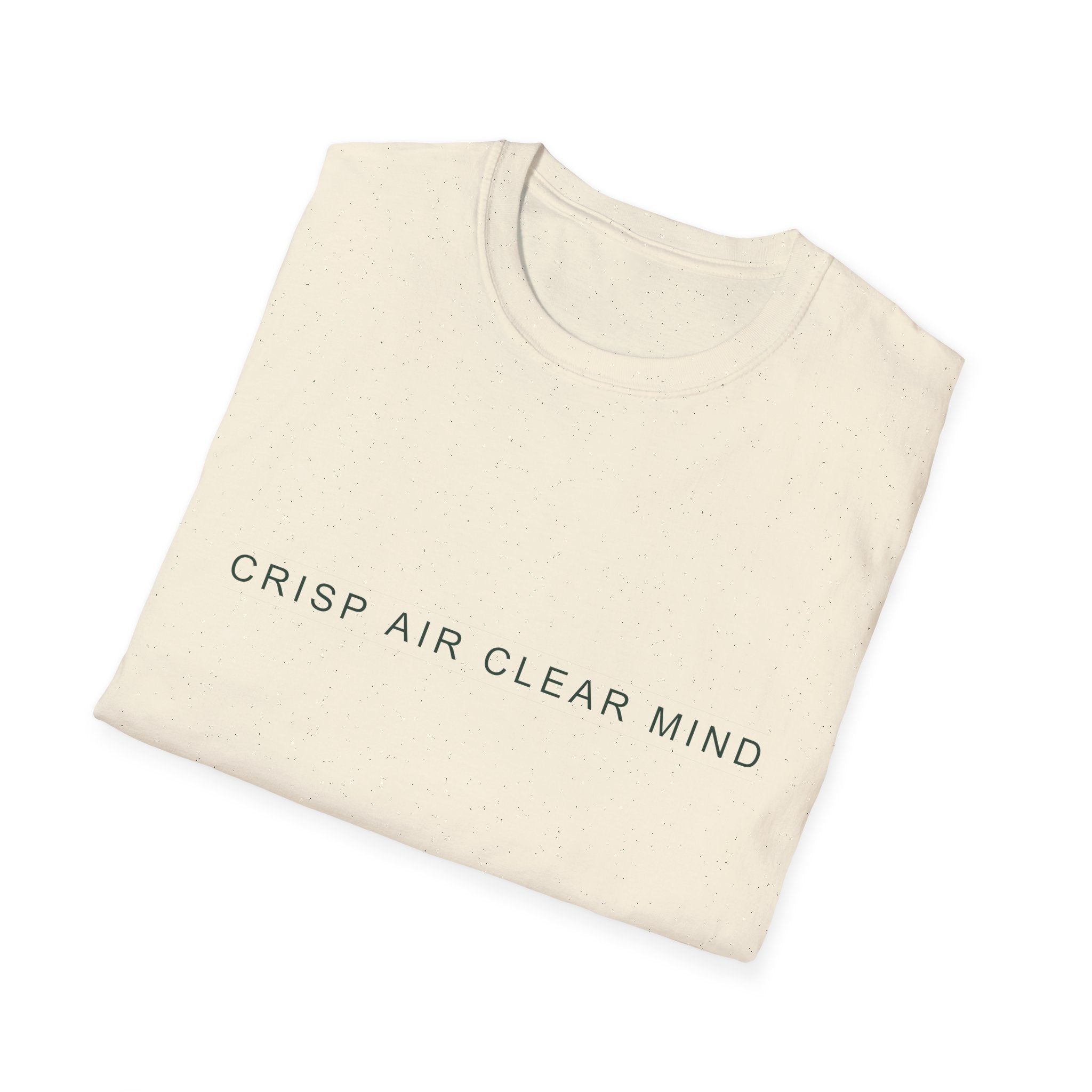 Fall Theme Minimalist Typography T-Shirt, Crisp Air Clear Mind Graphic Tee