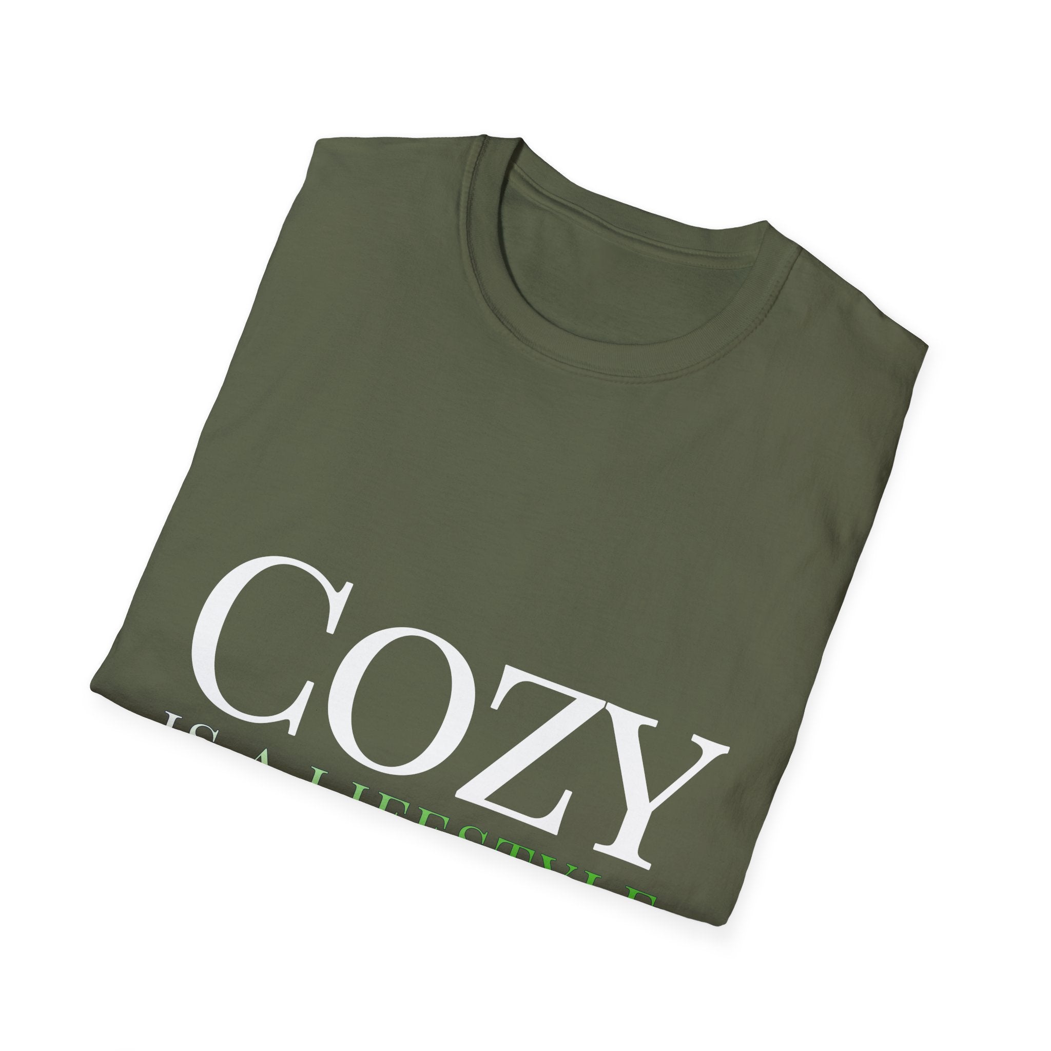 Fall Theme Minimalist Typography Graphic T-Shirt, Cozy Is a Lifestyle Tee