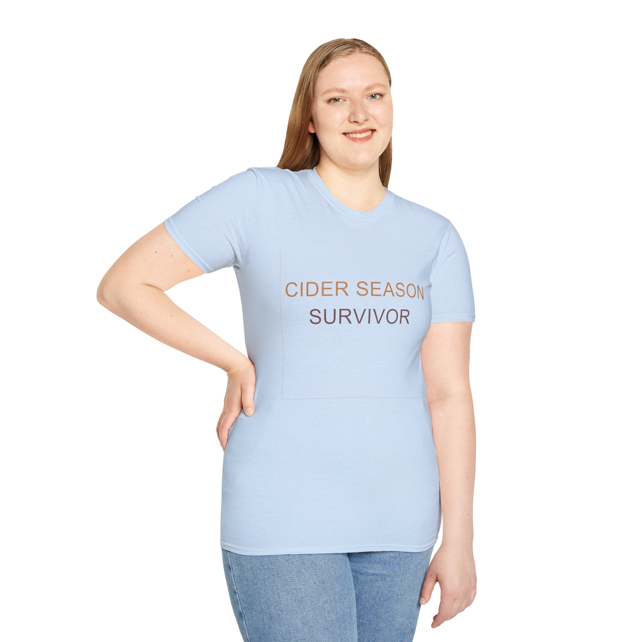 Fall Theme Minimalist Typography T-Shirt, Cider Season Survivor Graphic Tee