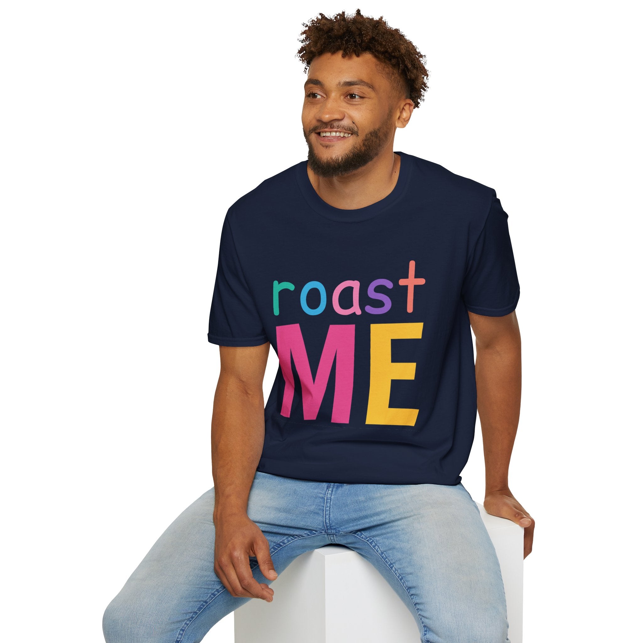 Colorful Theme Typography T-Shirt, Roast Me Graphic Tee