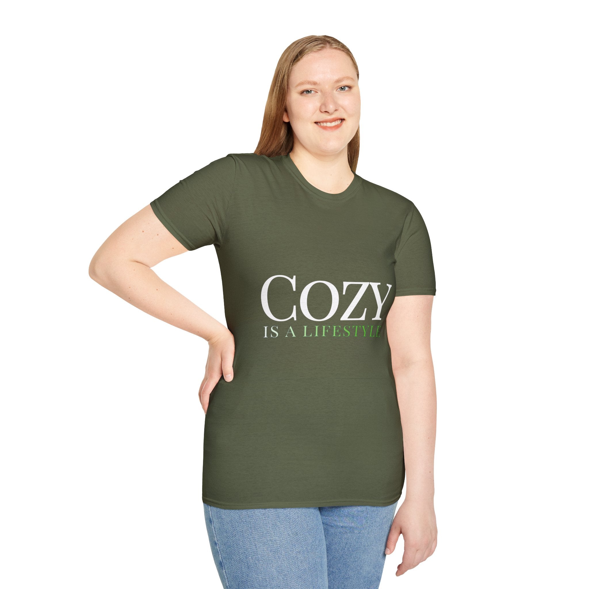 Fall Theme Minimalist Typography Graphic T-Shirt, Cozy Is a Lifestyle Tee