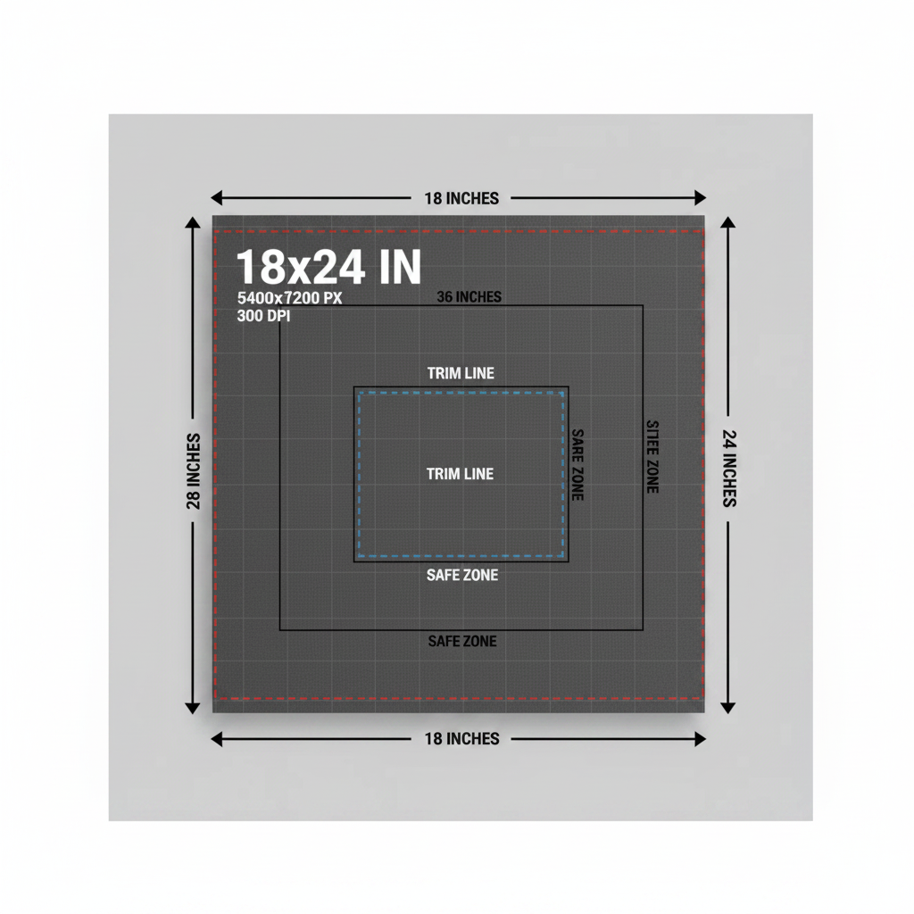18x24 Poster Print Size Diagram