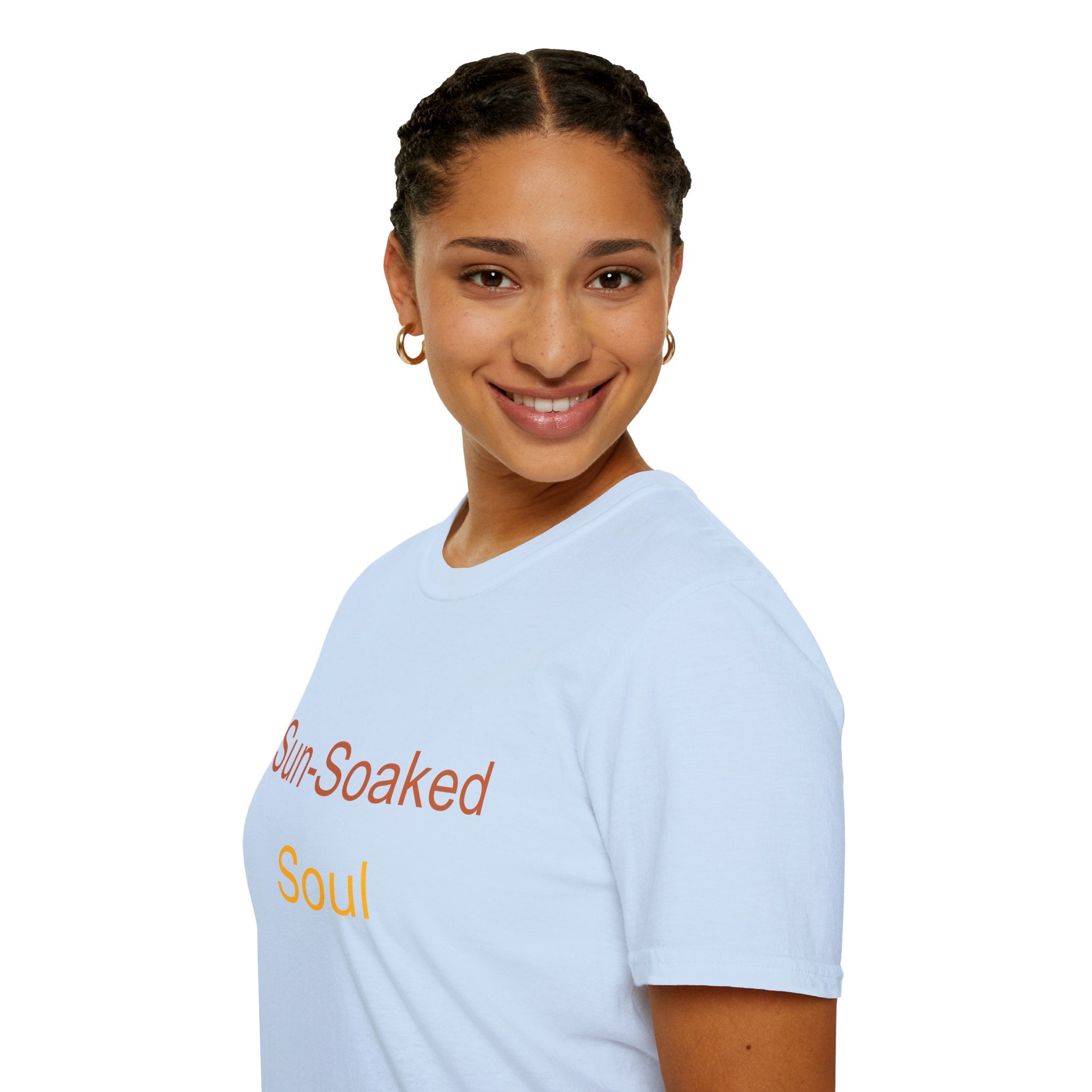 Summer Theme Minimalist Typography T-Shirt, Sun-Soked Soul Tee