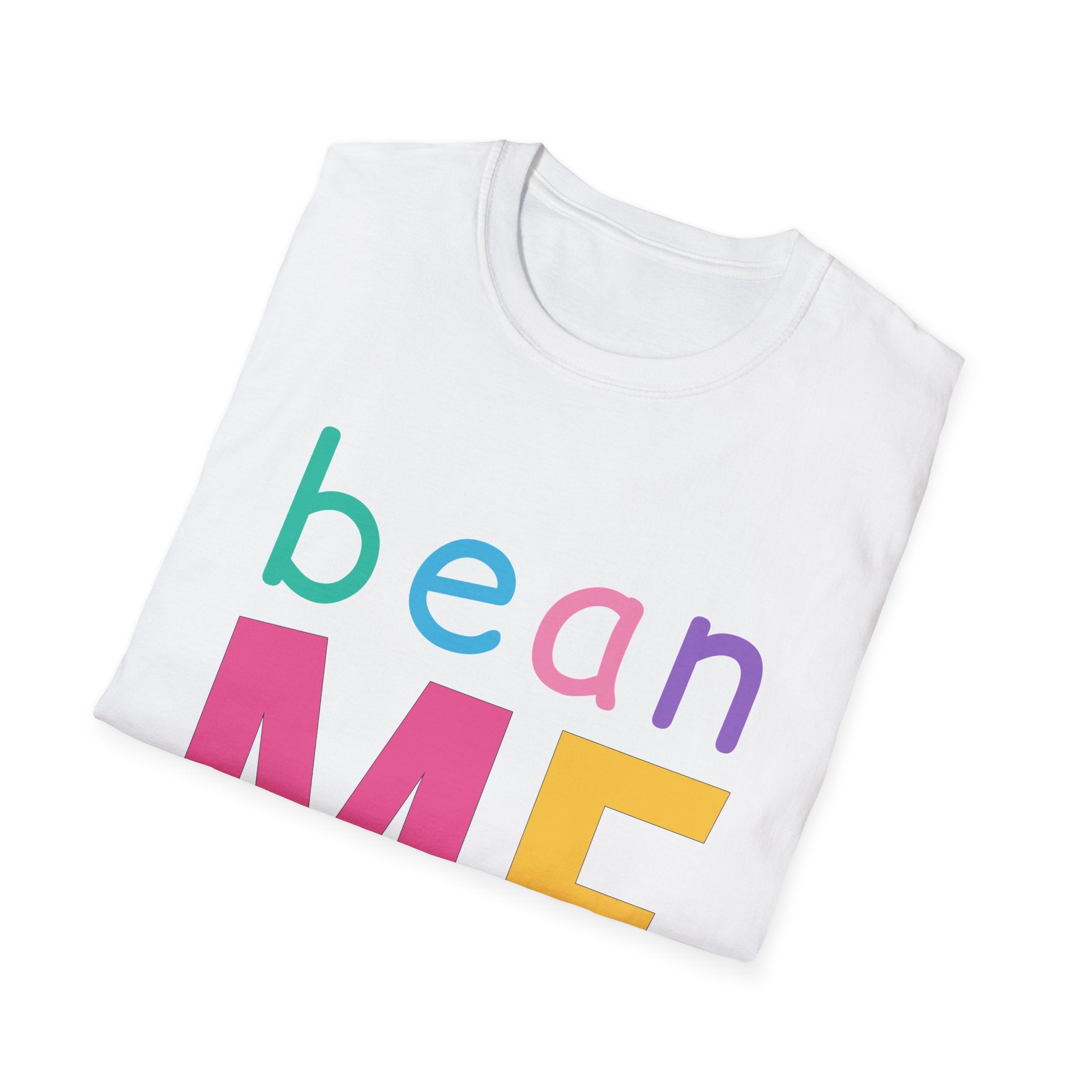 Colorful Theme Typography T-Shirt, Bean Me Colorful Playful Graphic Tee