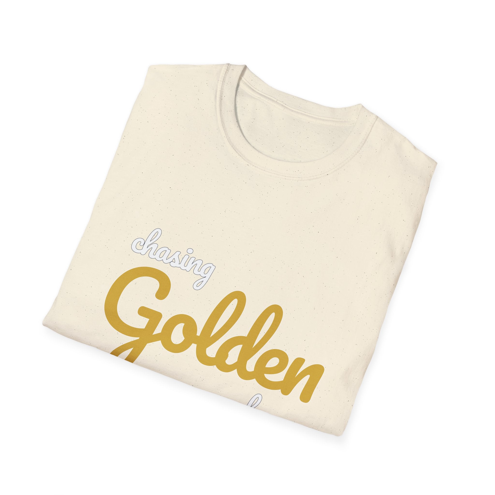 Summer Theme Minimalist Typography T-Shirt, Chasing Golen Hour Script Tee