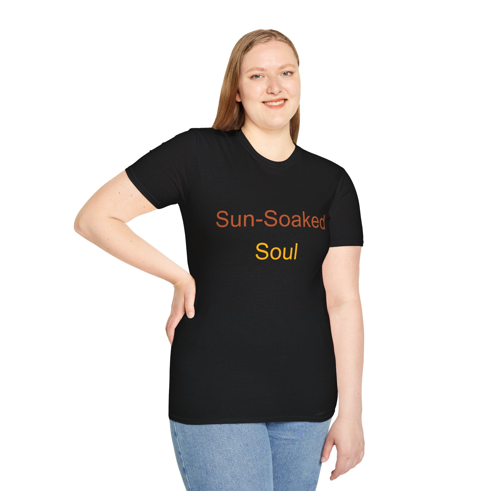 Summer Theme Minimalist Typography T-Shirt, Sun-Soked Soul Tee