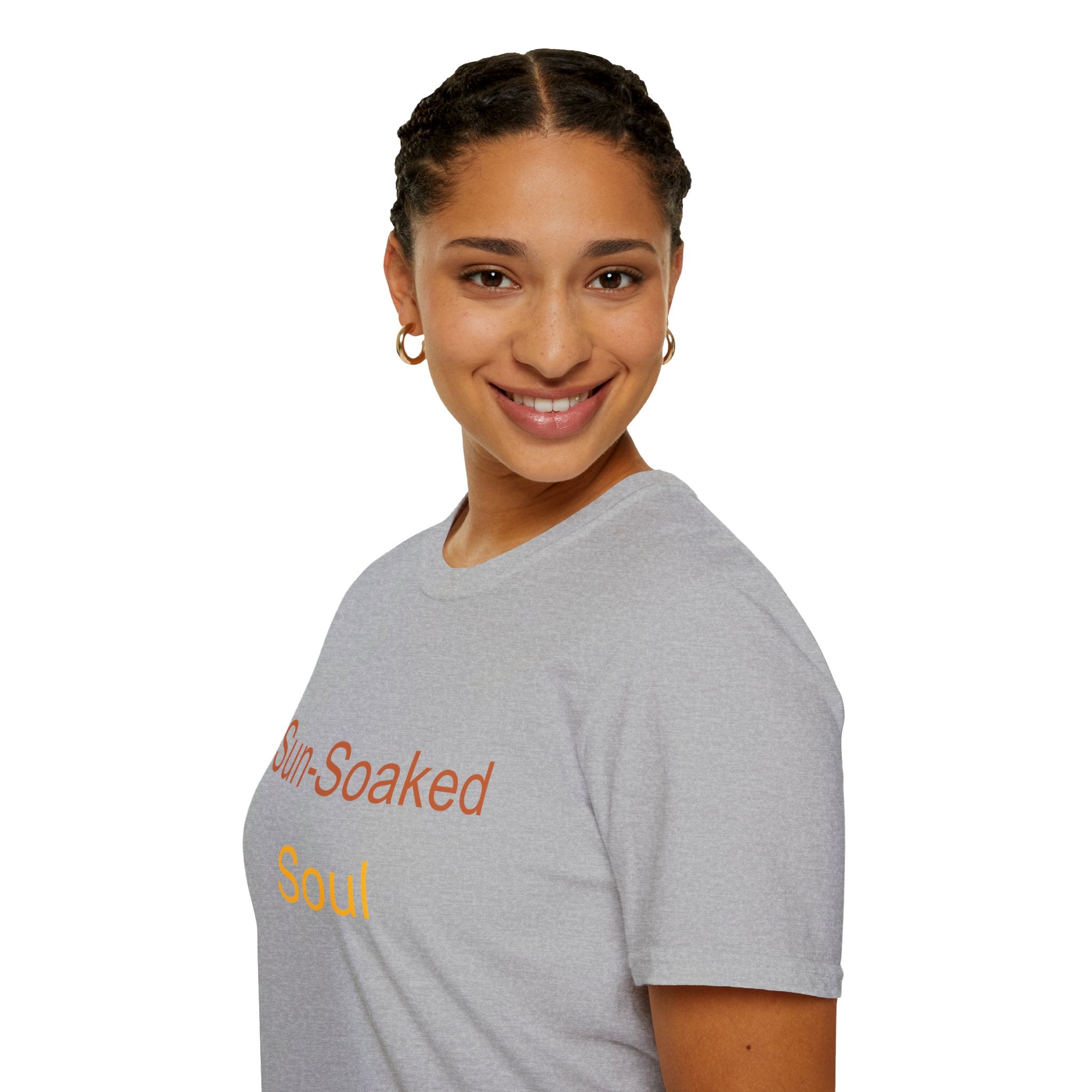 Summer Theme Minimalist Typography T-Shirt, Sun-Soked Soul Tee