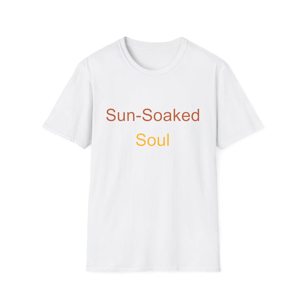 Summer Theme Minimalist Typography T-Shirt, Sun-Soked Soul Tee