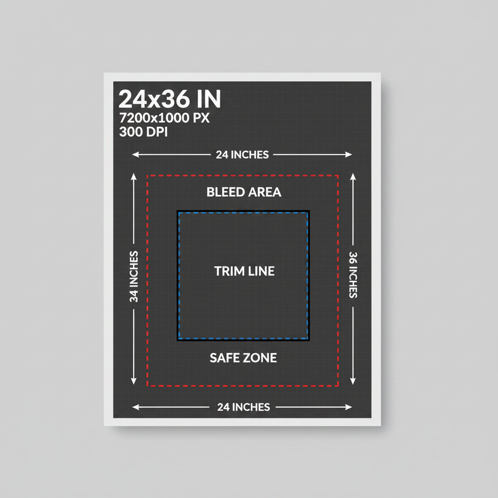 24x36 Poster Print Size Diagram