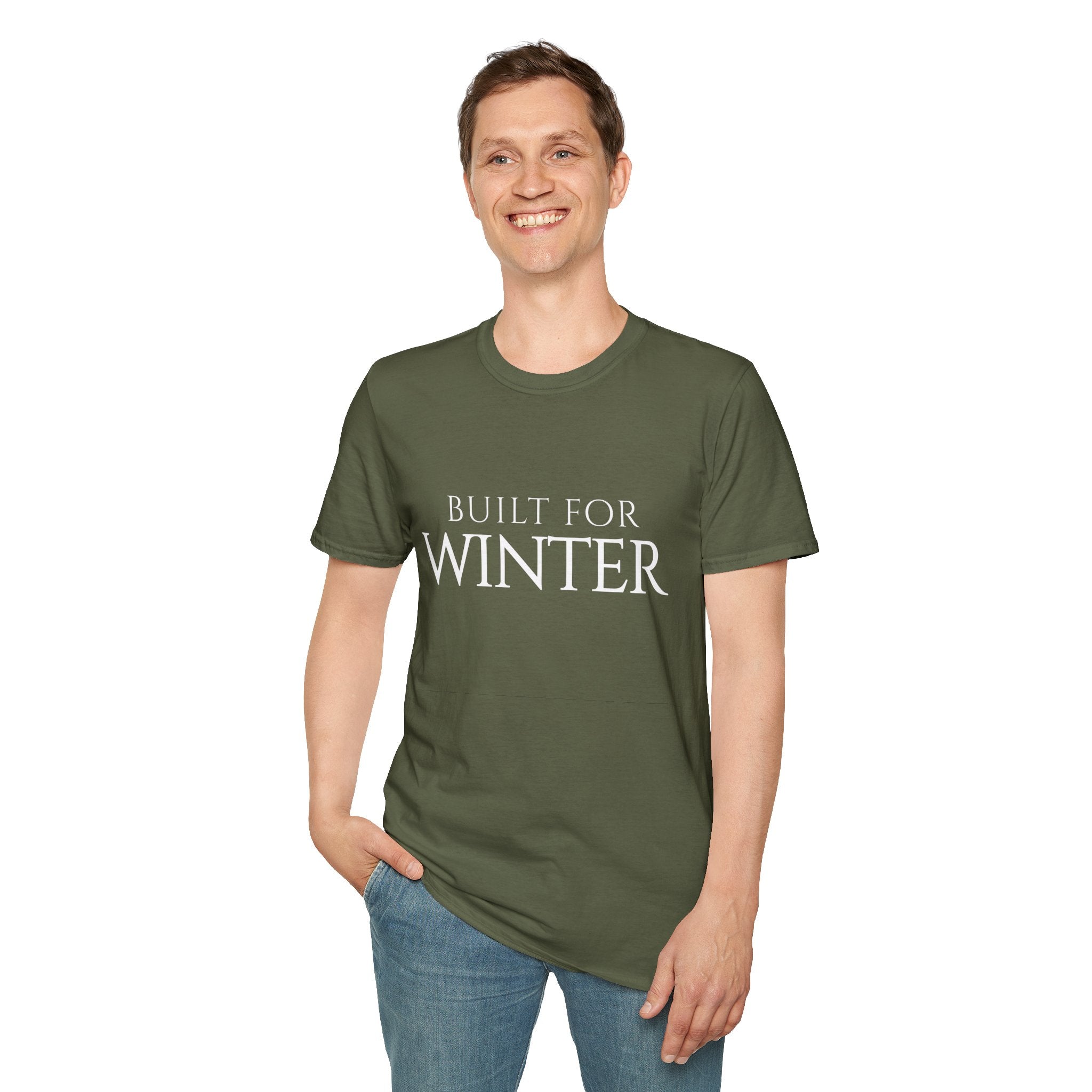 Winter Theme Minimalist Typography Graphic T-Shirt, Built For Winter Tee