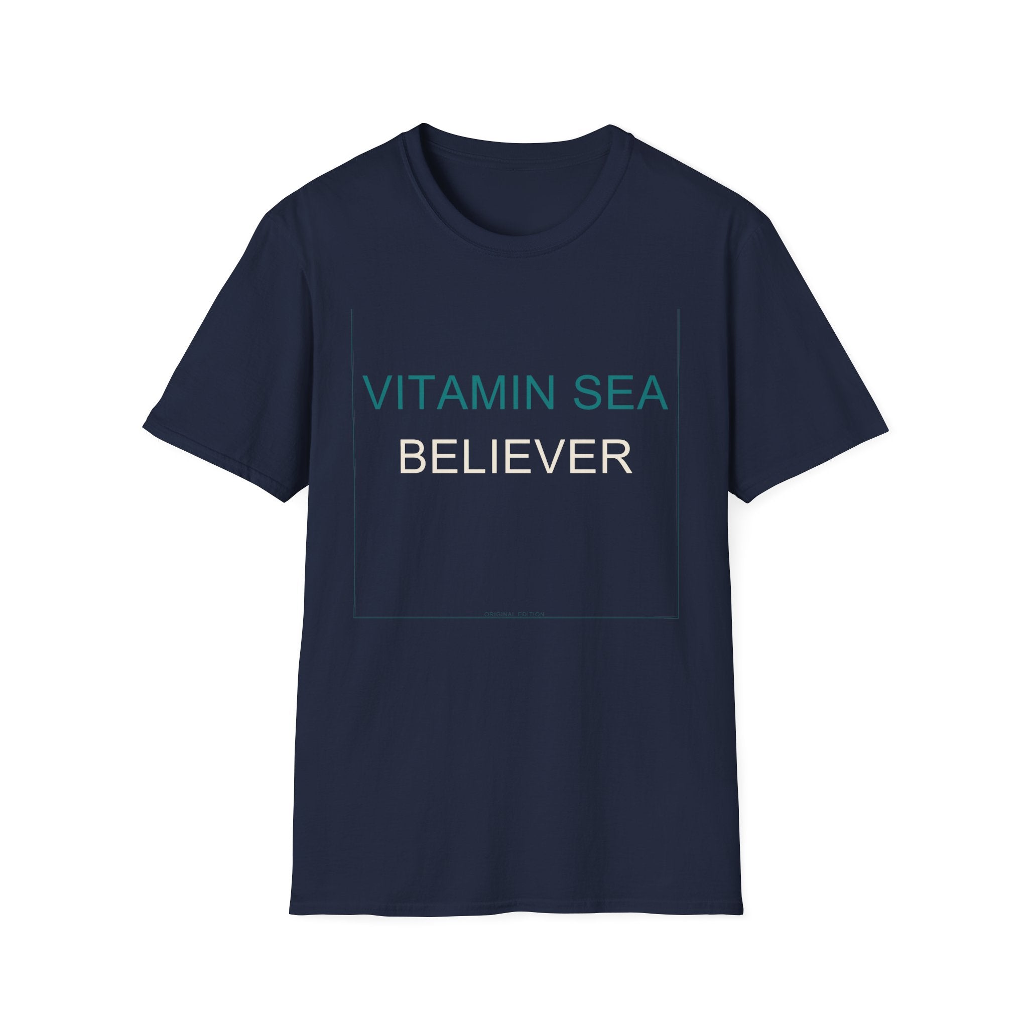Summer Theme Minimalist Typography T-Shirt, Vitamin Sea Believer Tee