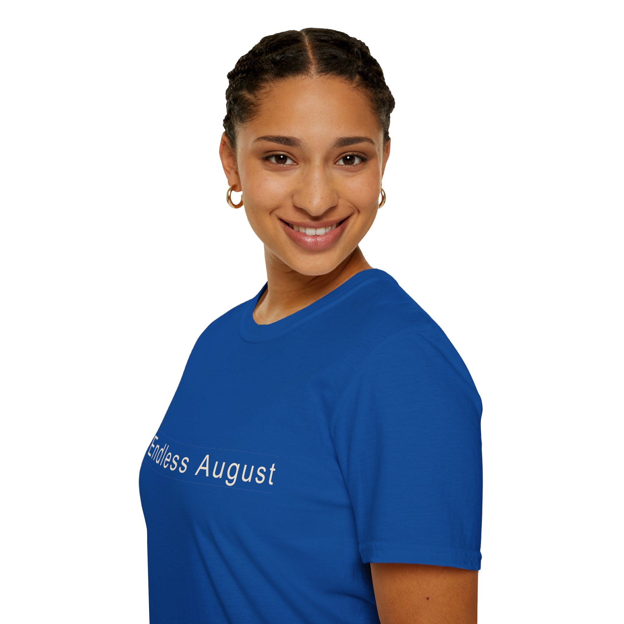 Summer Theme Minimalist Typography T-Shirt, Endless August Script Tee
