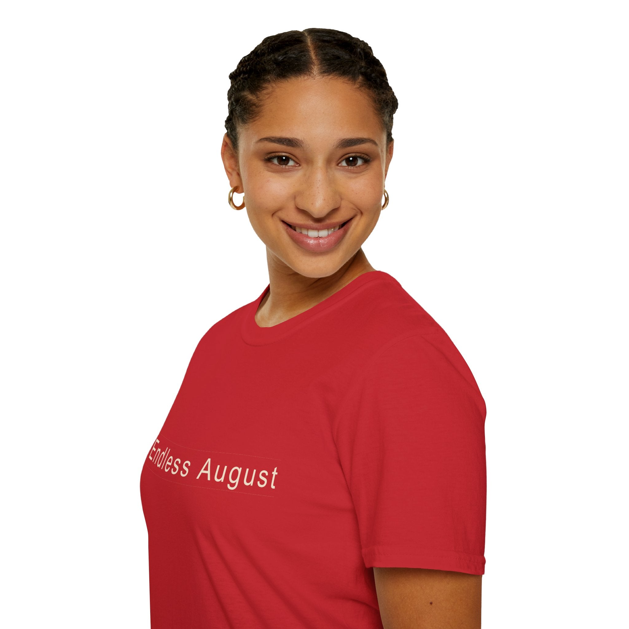 Summer Theme Minimalist Typography T-Shirt, Endless August Script Tee