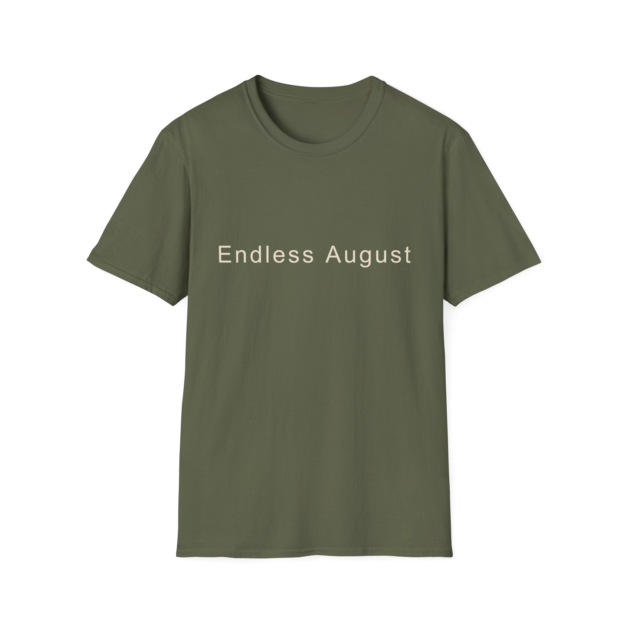 Summer Theme Minimalist Typography T-Shirt, Endless August Script Tee