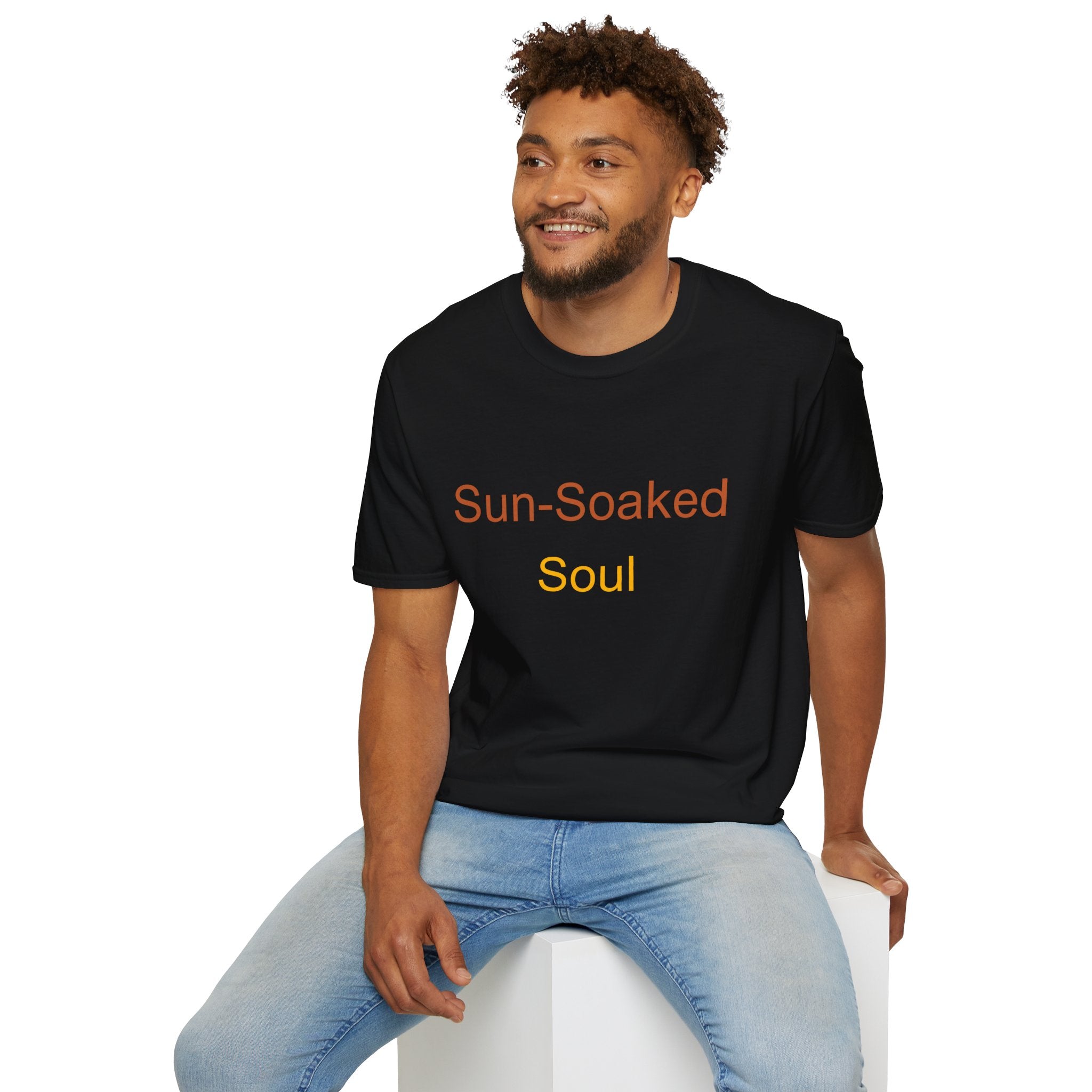 Summer Theme Minimalist Typography T-Shirt, Sun-Soked Soul Tee