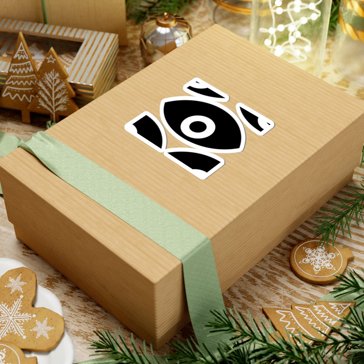 Eye Symbol Kiss-Cut Sticker Pack - Black Minimalist Vinyl Decals for Laptops & Journals