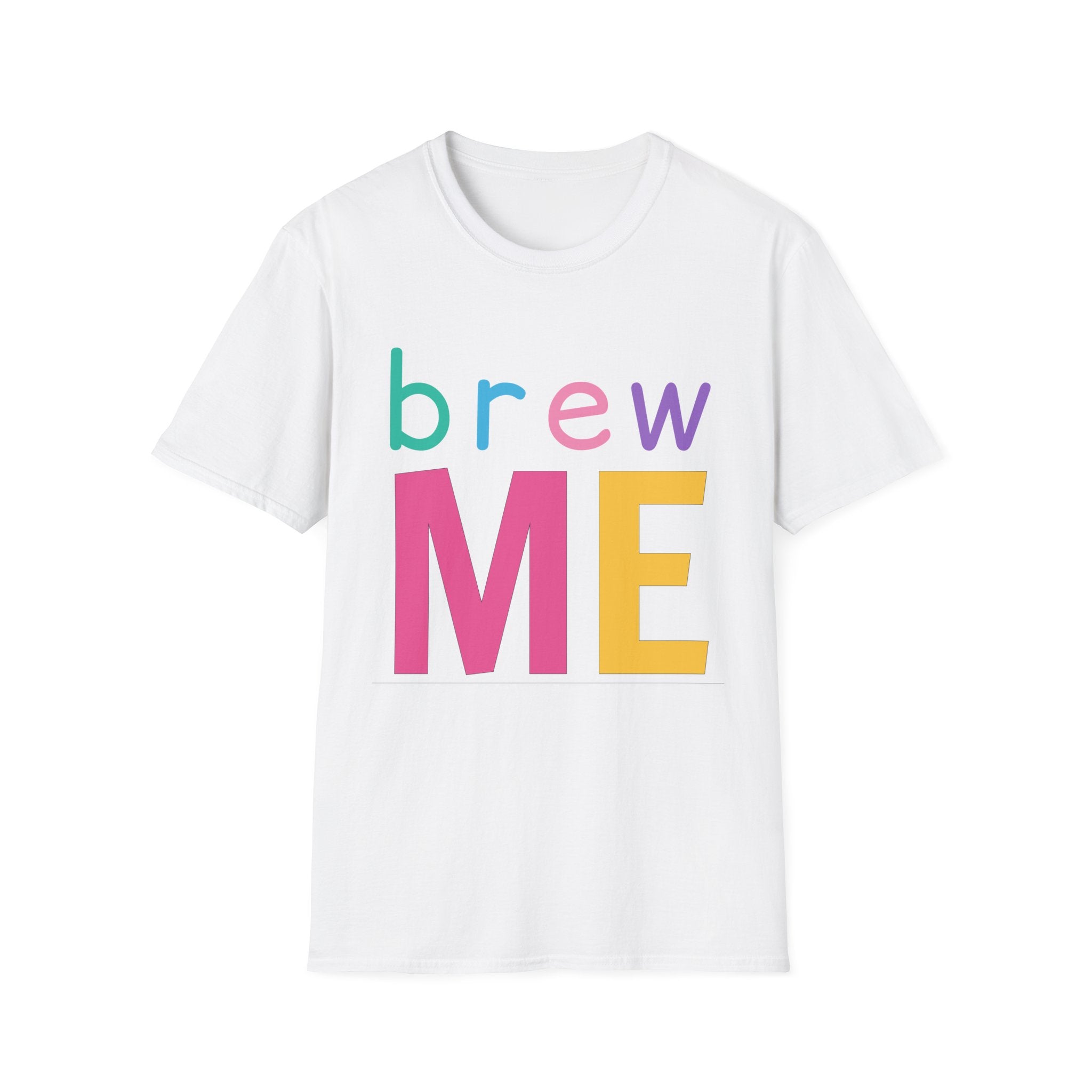 Colorful Theme Typography T-Shirt, Brew Me Colorful Graphic Tee