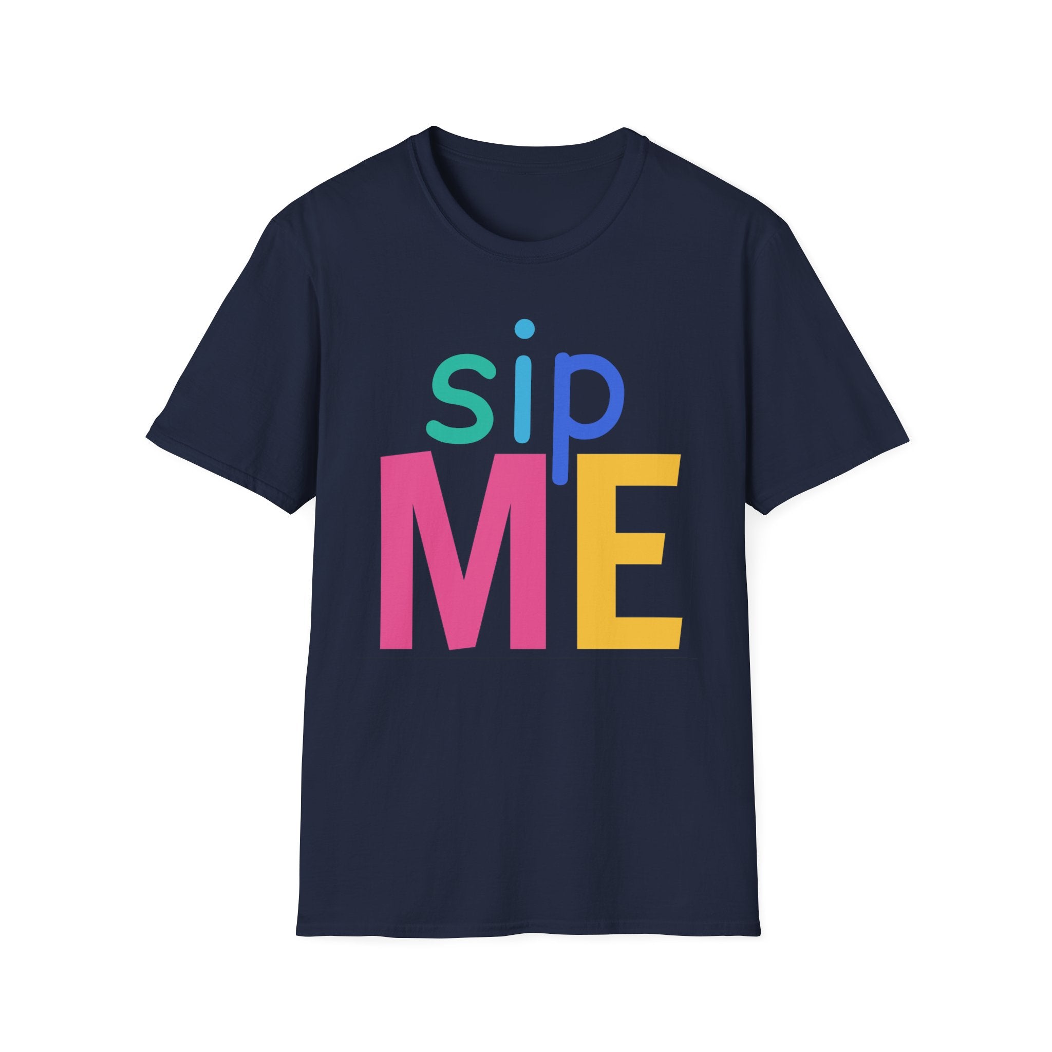 Colorful Theme Typography T-Shirt, Sip Me Graphic Tee