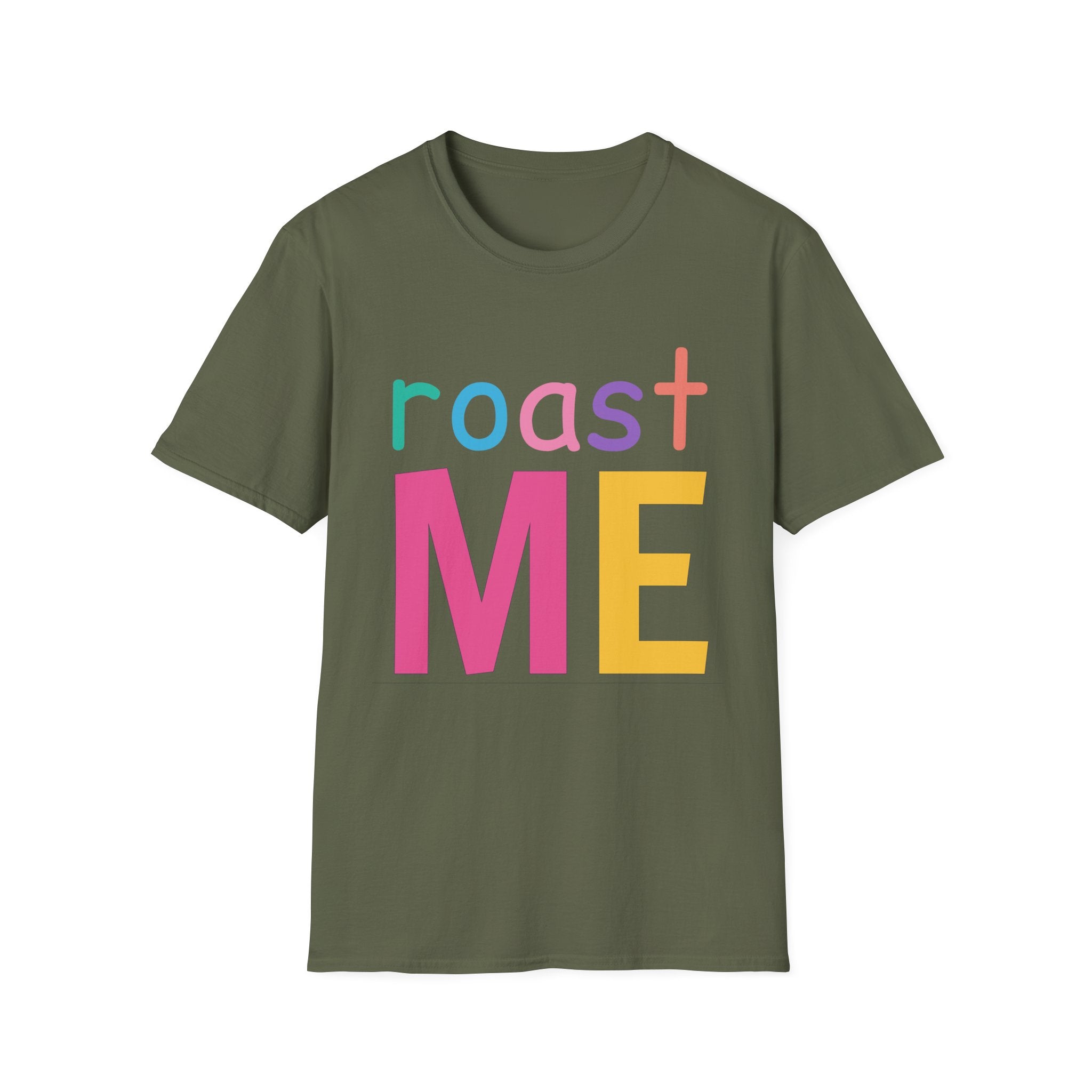 Colorful Theme Typography T-Shirt, Roast Me Graphic Tee