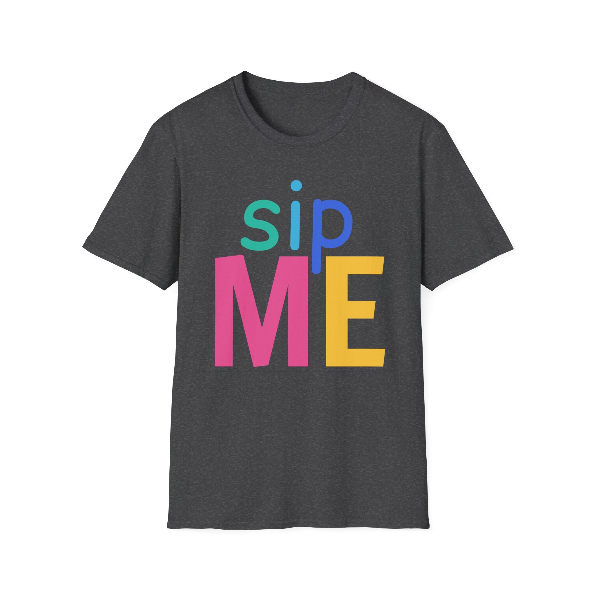 Colorful Theme Typography T-Shirt, Sip Me Graphic Tee