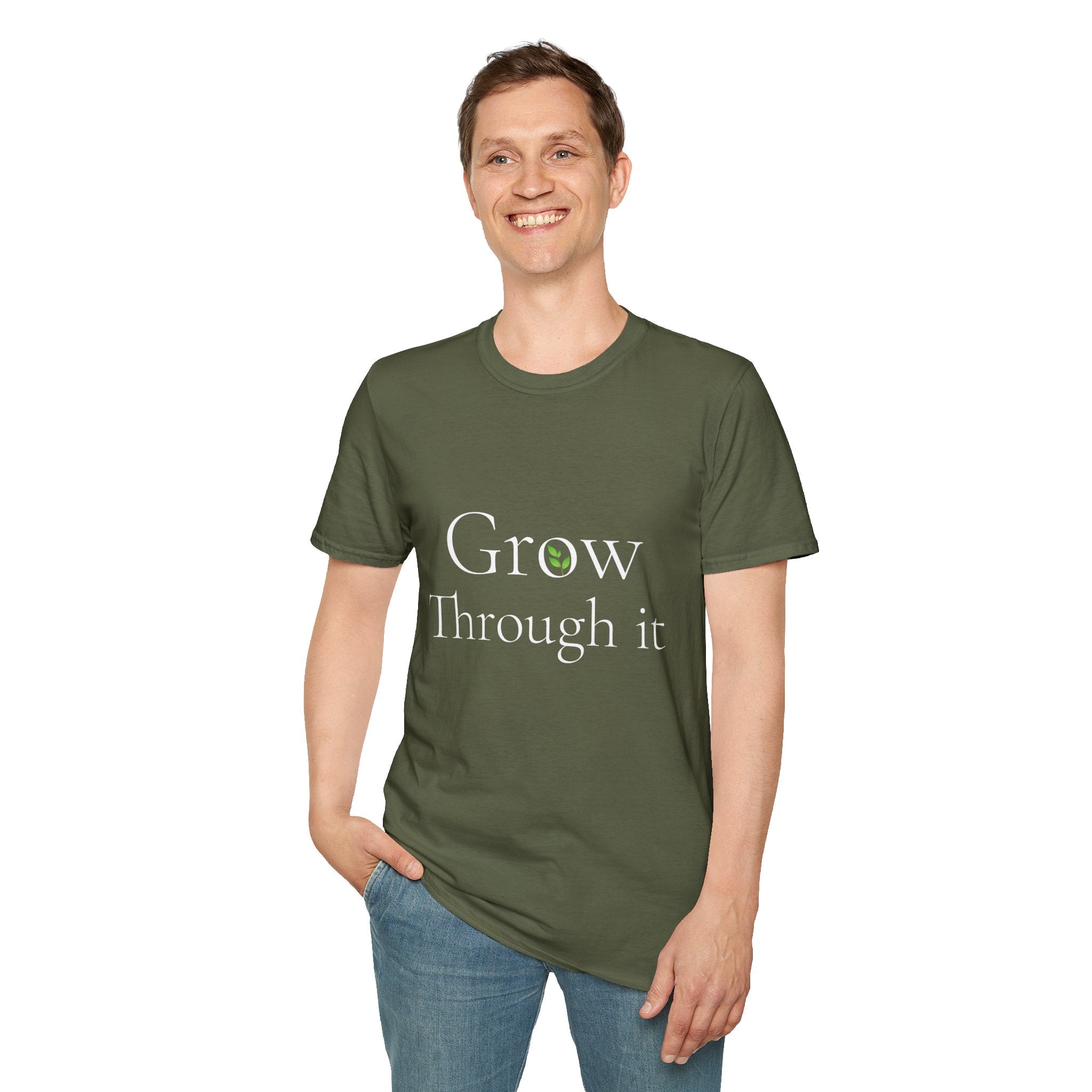 Spring Theme, Minimalist Typography T-Shirt, Grow Through It Graphic Tee