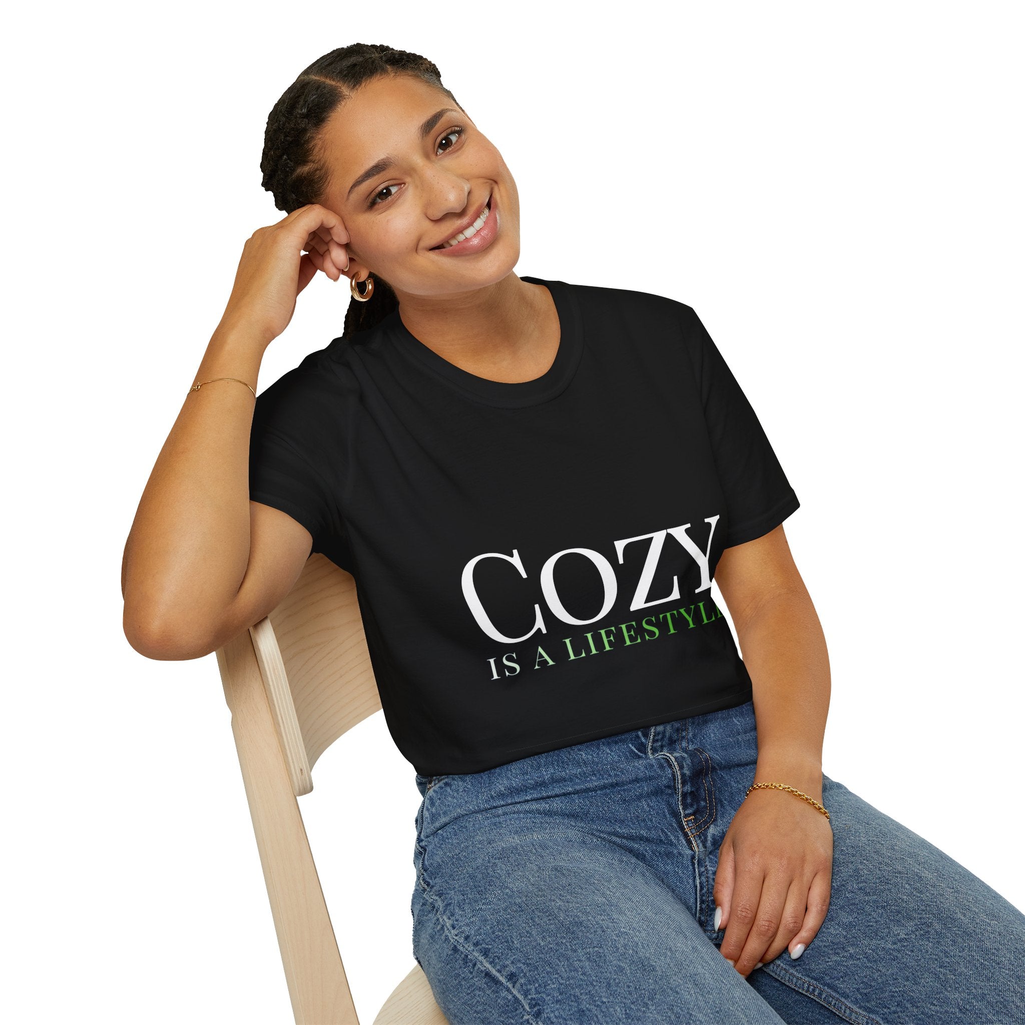Fall Theme Minimalist Typography Graphic T-Shirt, Cozy Is a Lifestyle Tee