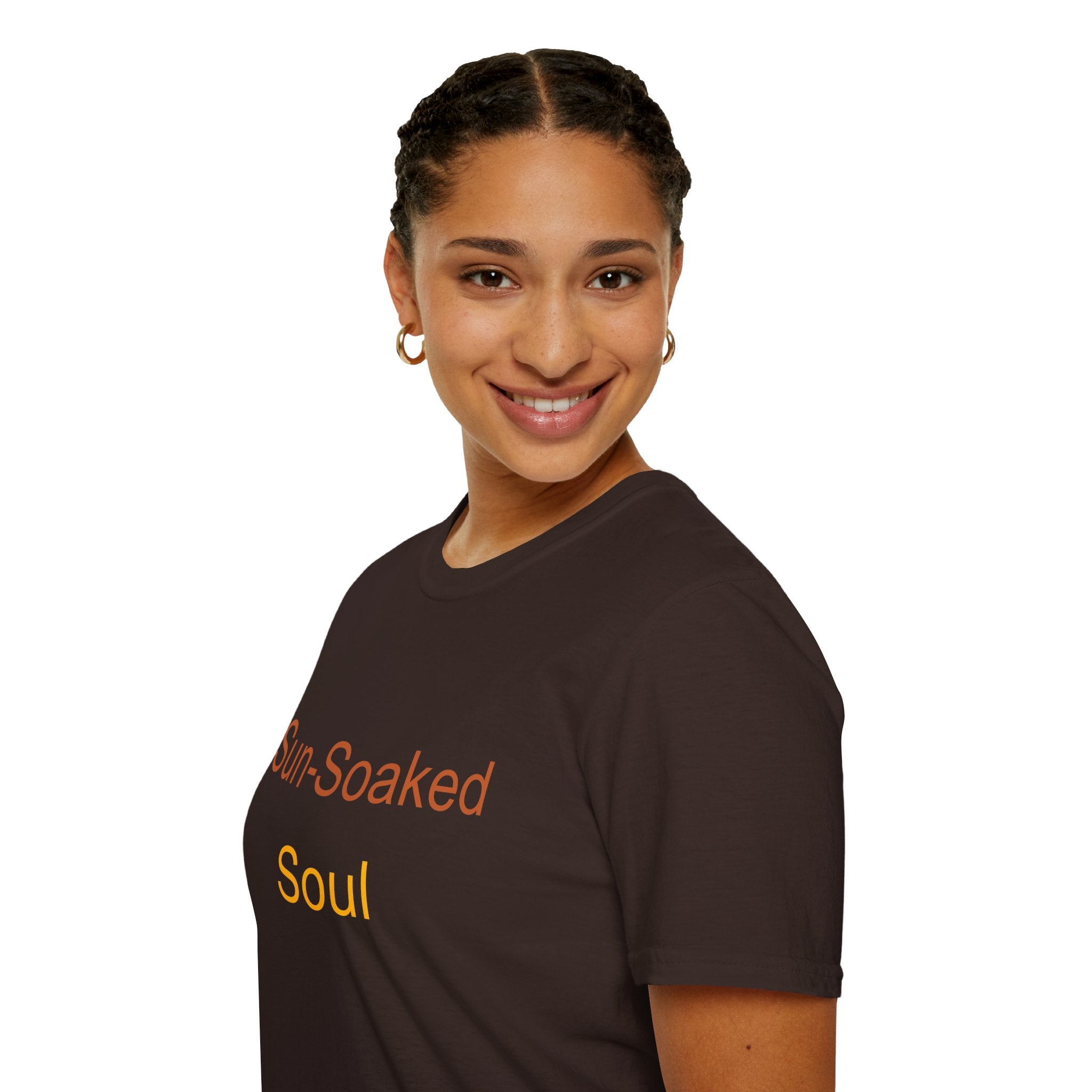 Summer Theme Minimalist Typography T-Shirt, Sun-Soked Soul Tee